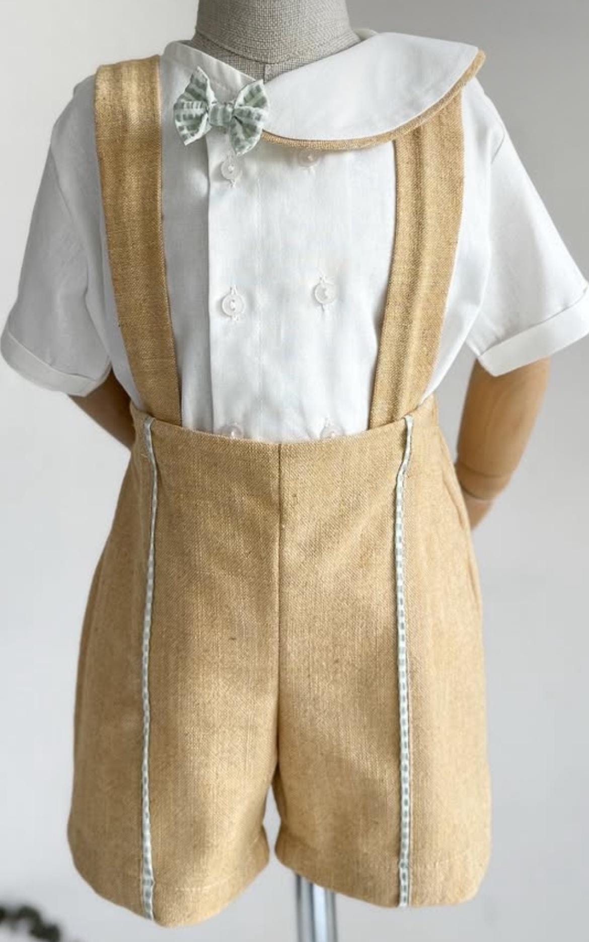 Sister and Brother Linen Clothing Sets, Kids Clothes, Siblings Matching Set, Tailored Kid's Dress and Romper Set