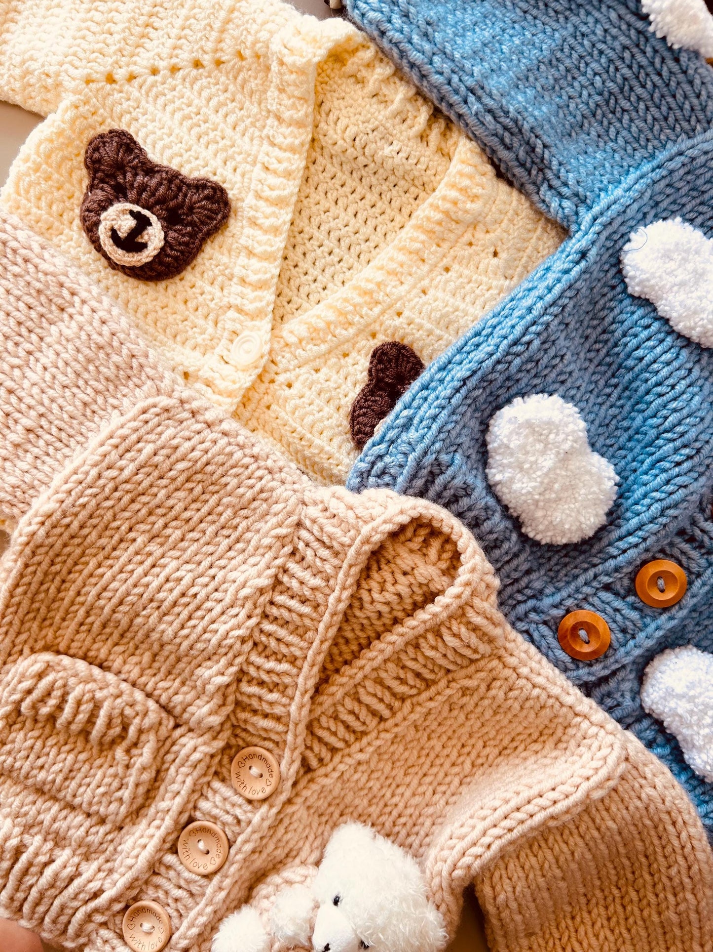 Handmade Baby Cardigan – Handmade Baby Knit Sweater, Baby Shower Gift, Baby Outfit (6-12M)