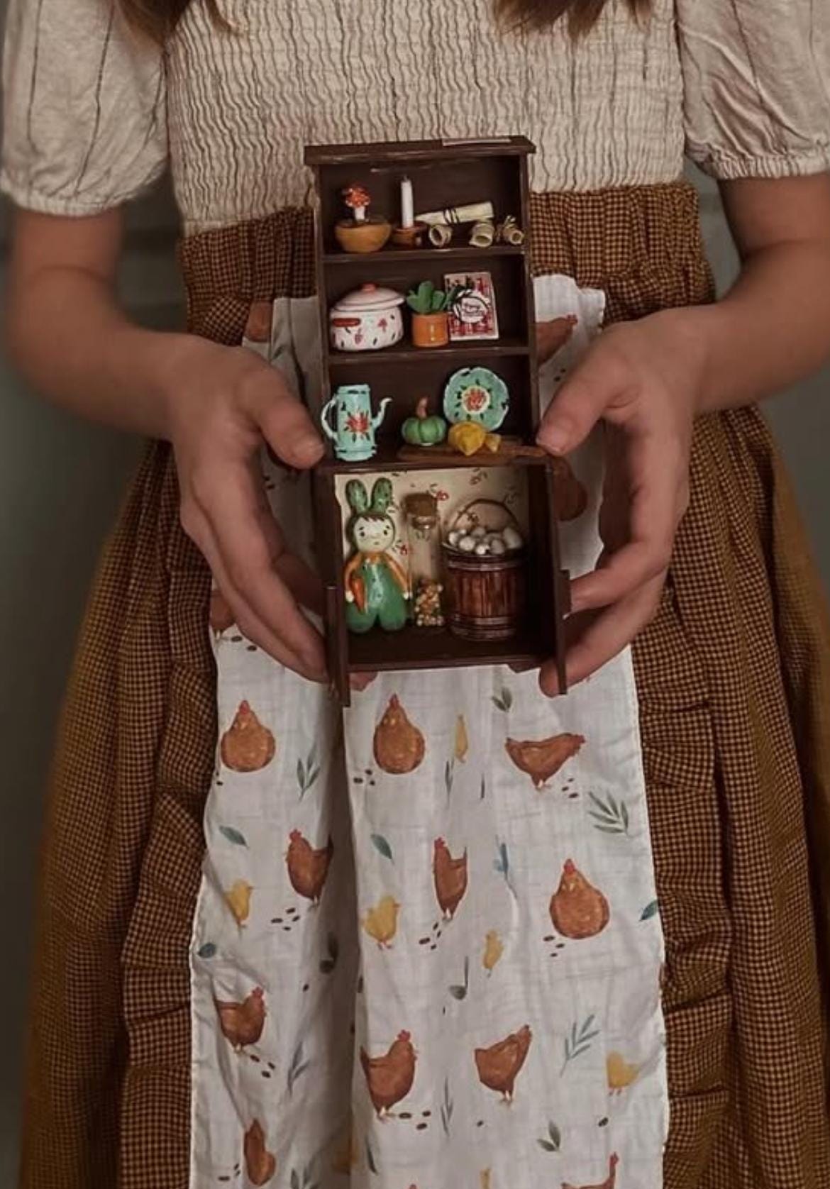 Farmhouse Style Skirt for Girls (Ages 2–6) – Rustic Chicken and Goose Print Apron Skirt