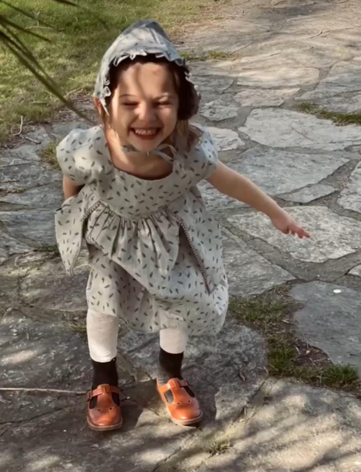 Storybook Cottage Dress with Matching Bonnet – Toddler & Girls Outfit 3 years Old
