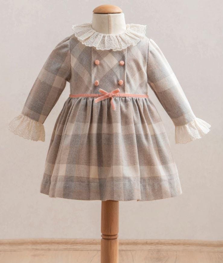 Vintage Plaid Baby Dress – Toddler Girl Church Dress / Birthday Outfit