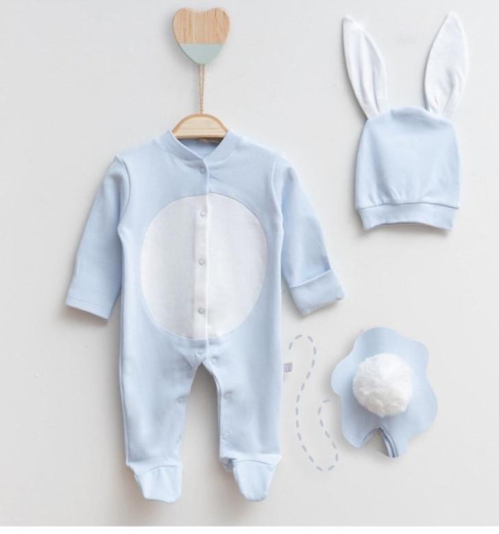 Baby Bunny Costume Set, Newborn Bunny Photo Prop, Newborn Romper with Ears & Fluffy Tail, Photo prop for infants