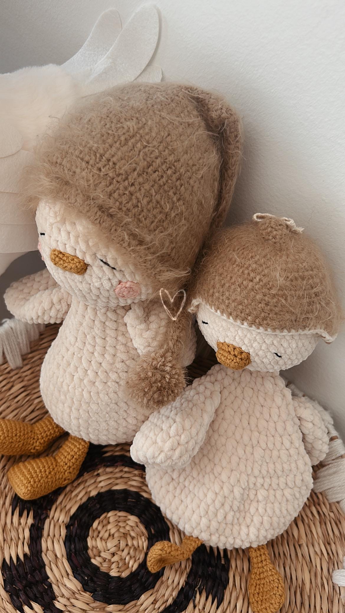 Handmade Crochet Goose Toy & Lovey – Soft Plush Baby Comfort Set
