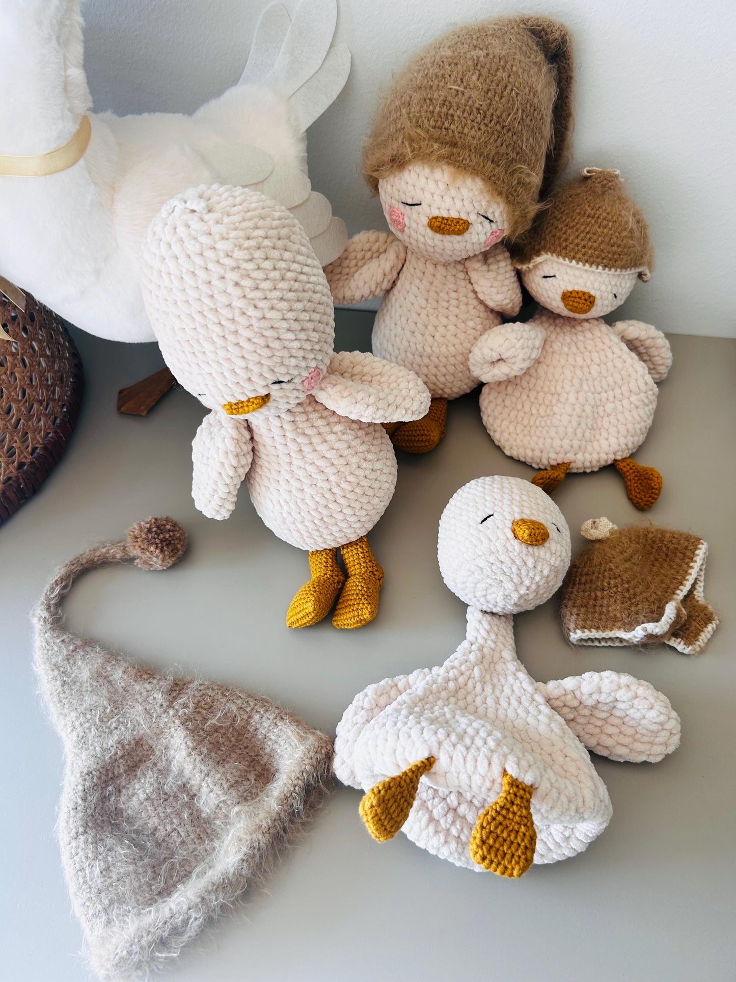 Handmade Crochet Goose Toy & Lovey – Soft Plush Baby Comfort Set