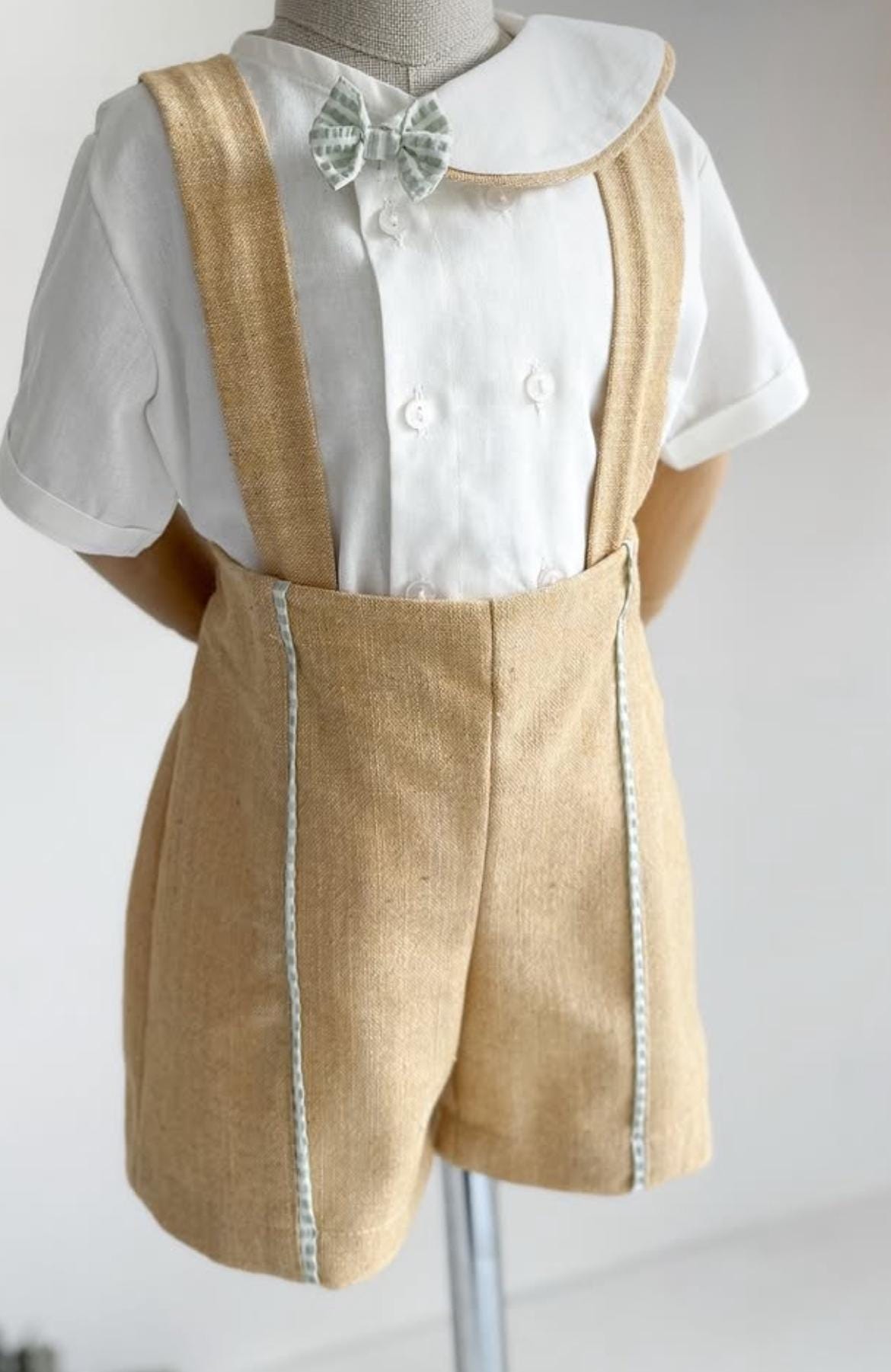 Sister and Brother Linen Clothing Sets, Kids Clothes, Siblings Matching Set, Tailored Kid's Dress and Romper Set