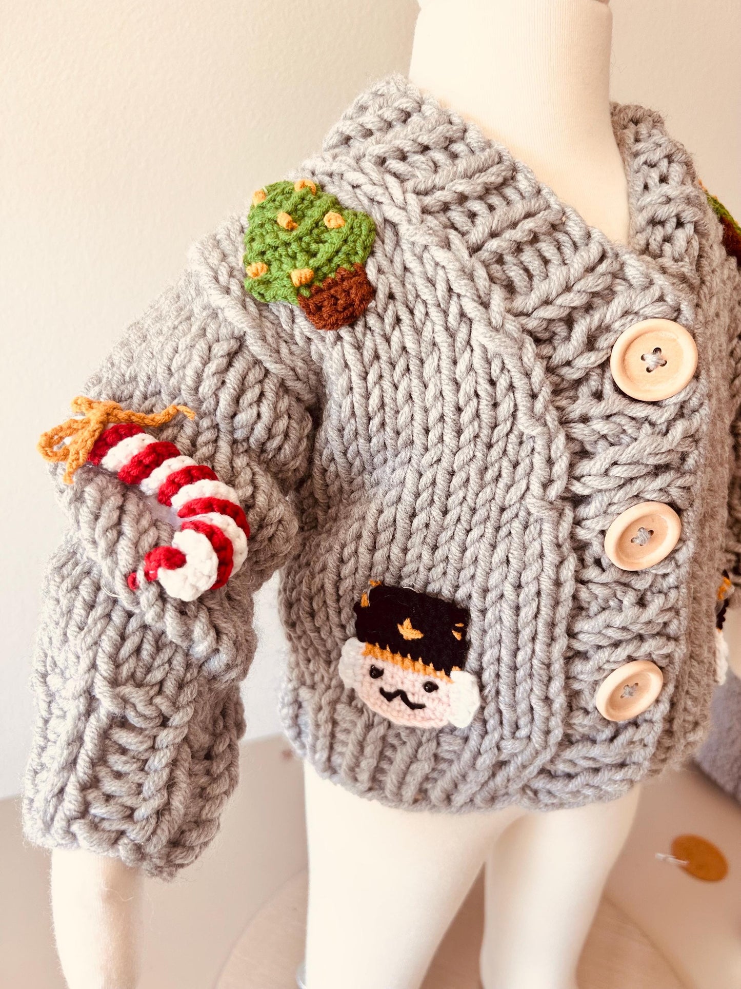 Handmade Baby Cardigan – Handmade Baby Knit Sweater, Baby Shower Gift, Baby Outfit (0-3 M)