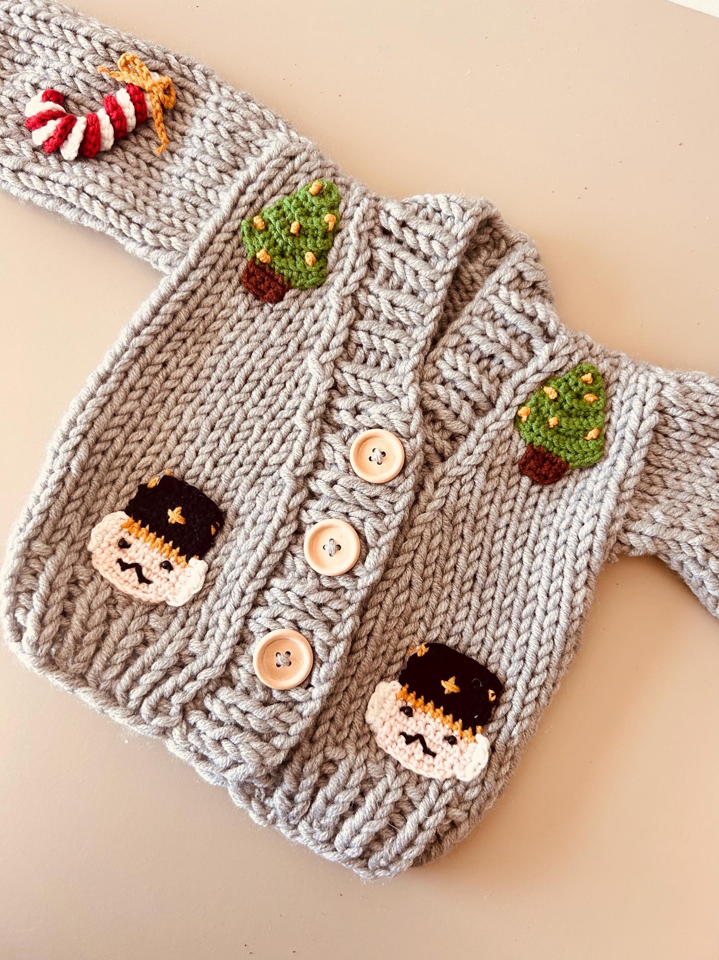Handmade Baby Cardigan – Handmade Baby Knit Sweater, Baby Shower Gift, Baby Outfit (0-3 M)