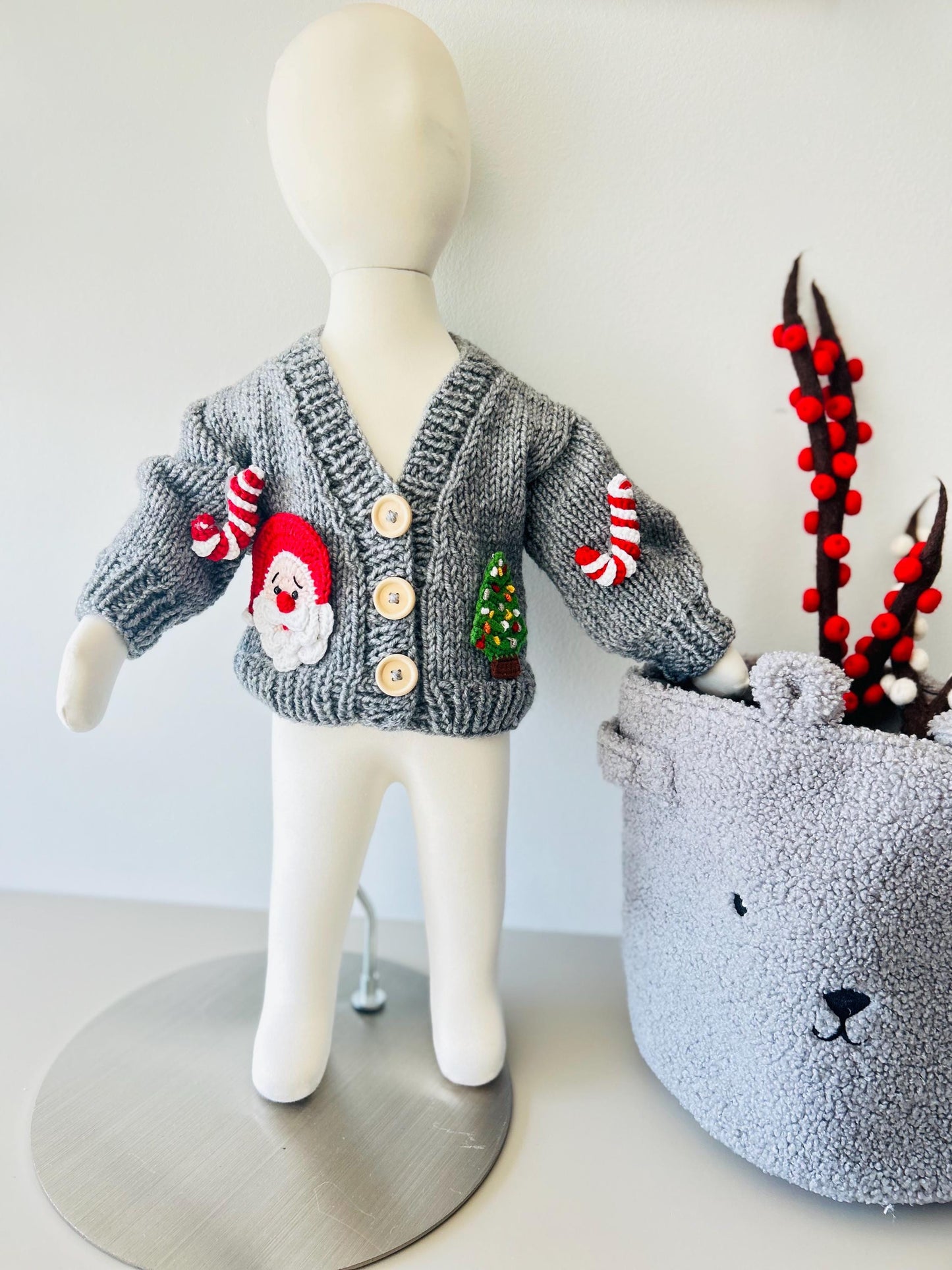 Handmade Baby Cardigan – Handmade Baby Knit Sweater, Baby Shower Gift, Baby Outfit (3-6M)