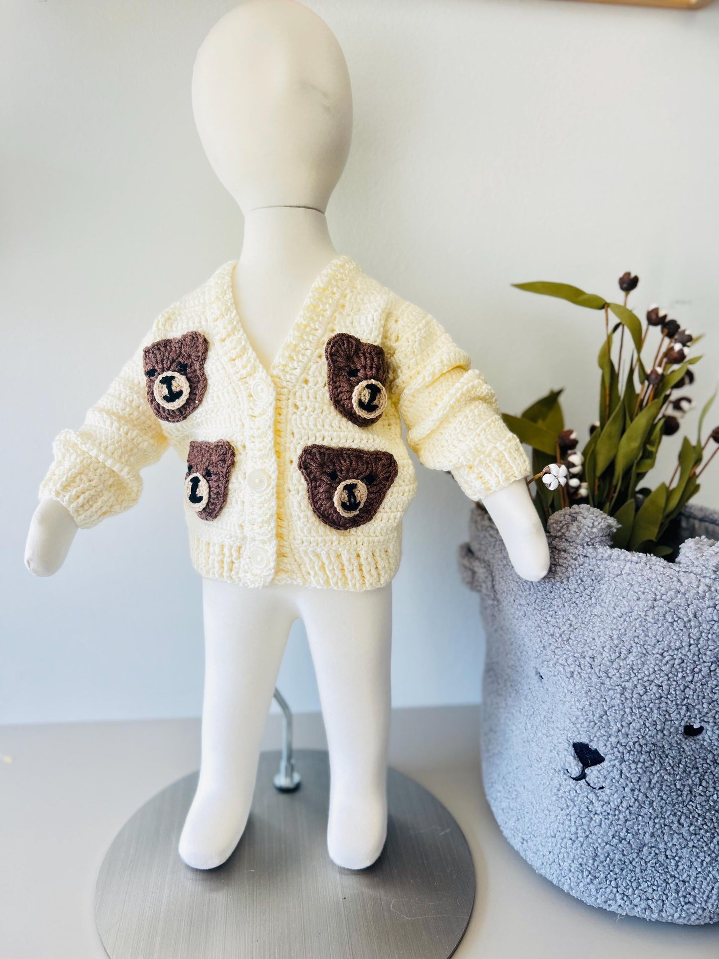 Handmade Baby Cardigan – Handmade Baby Knit Sweater, Baby Shower Gift, Baby Outfit (3-6M)