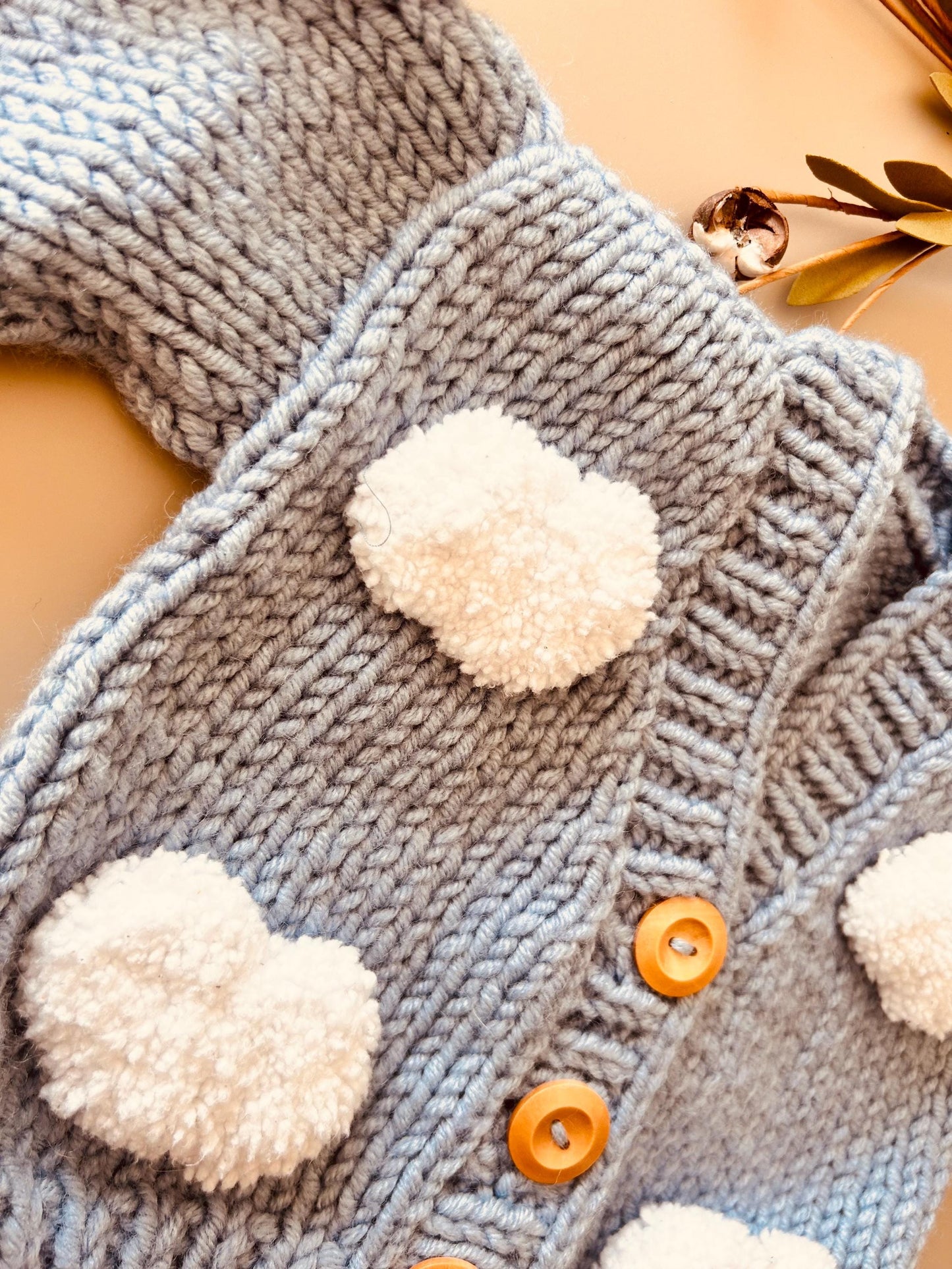 Handmade Baby Cardigan – Handmade Baby Knit Sweater, Baby Shower Gift, Baby Outfit (6-12M)