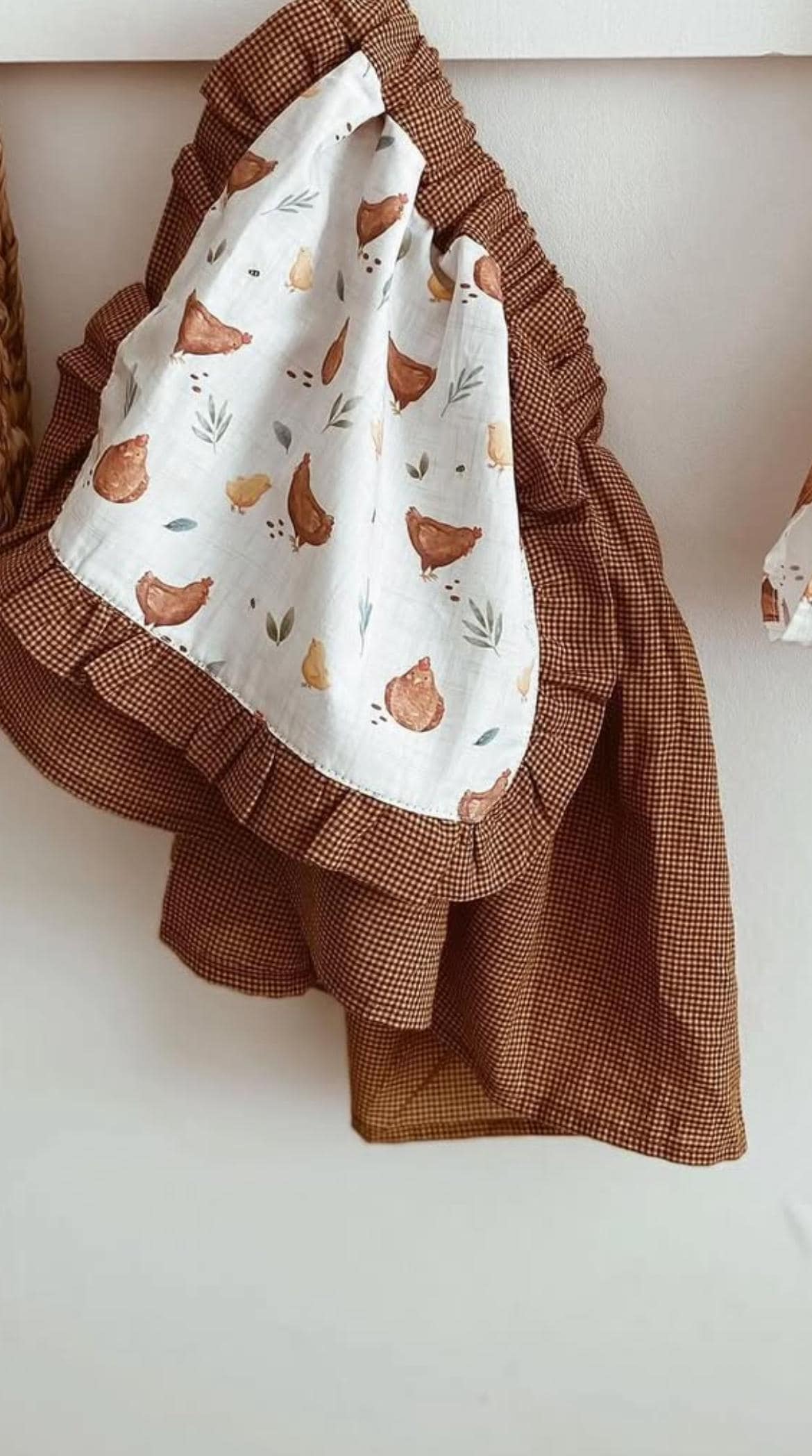 Farmhouse Style Skirt for Girls (Ages 2–6) – Rustic Chicken and Goose Print Apron Skirt