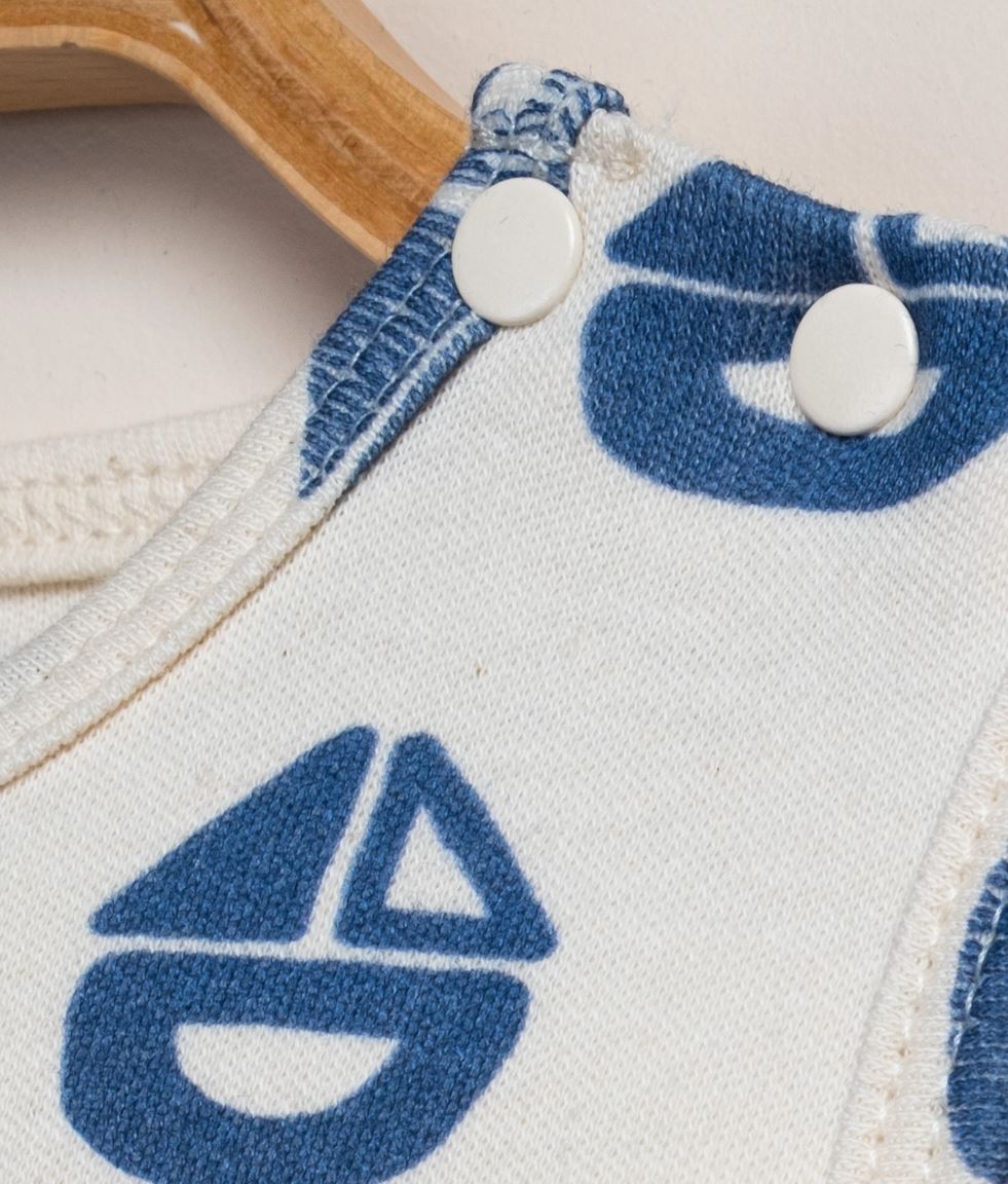 Sailboat Print Baby Romper – 100% Cotton Nautical Baby Outfit