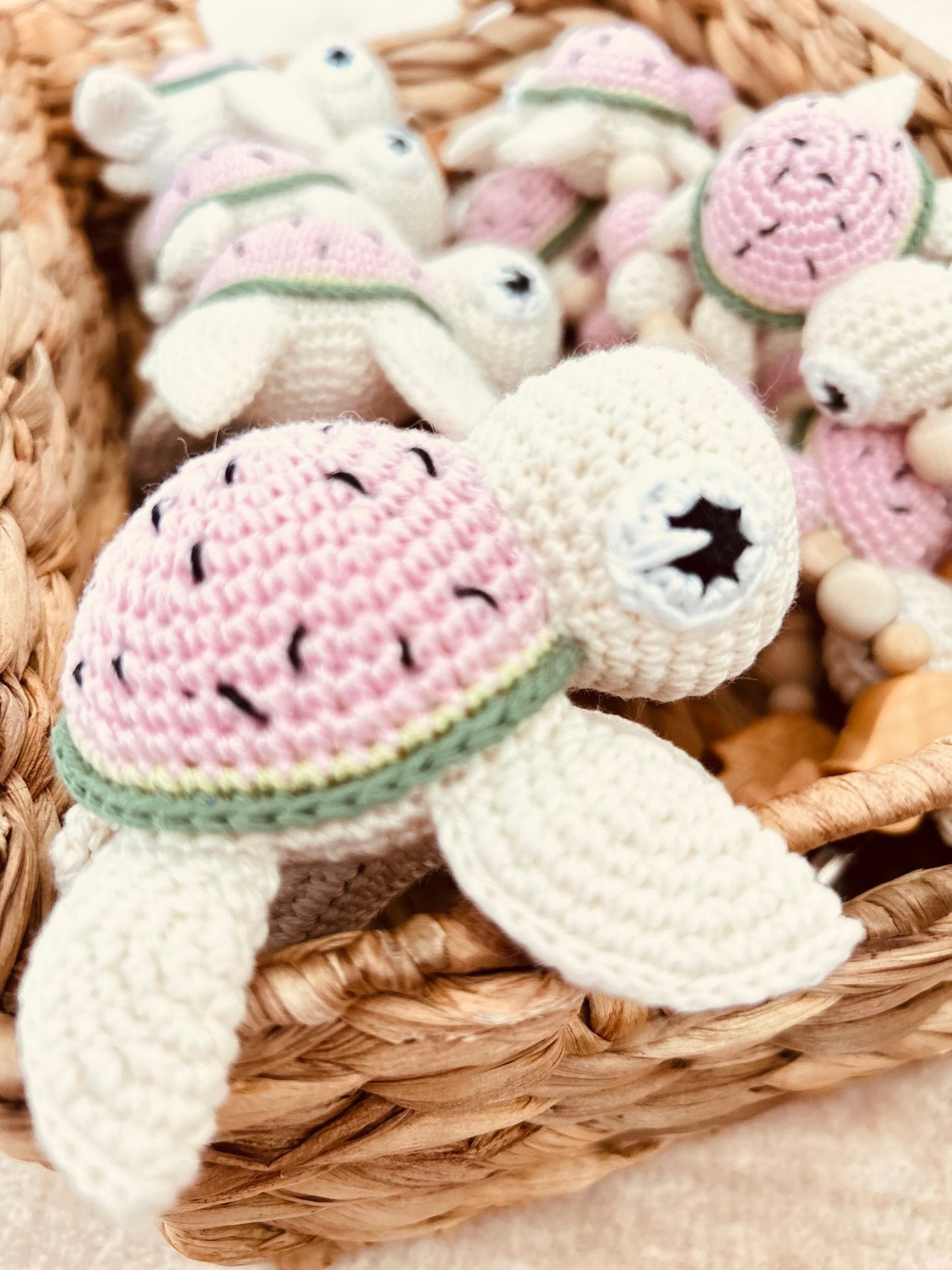 Gift for Newborn, Crochet Rattle, Baby Shower Gift, Turtle Rattle/teether