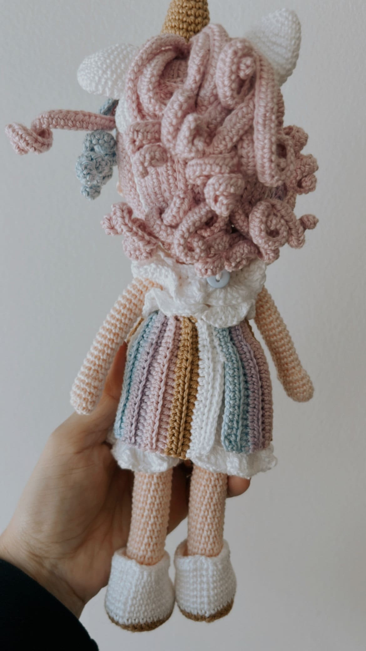 Gift for Baby, Gift for Kids, Amigurumi Unicorn Baby Doll, Crochet Unicorn Doll