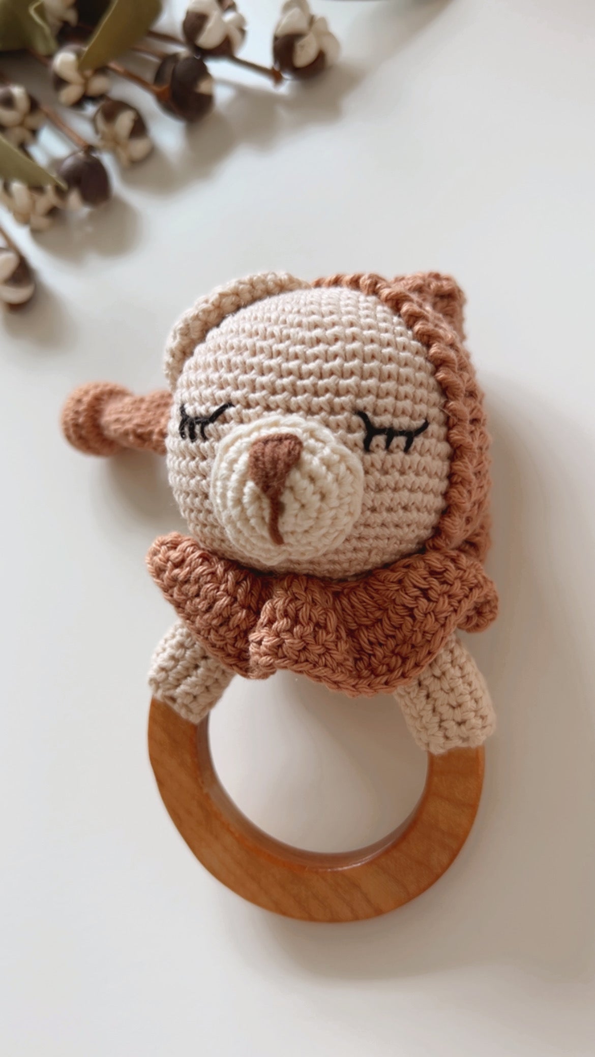 Gender Neutral Teddy Bear Teether Rattle