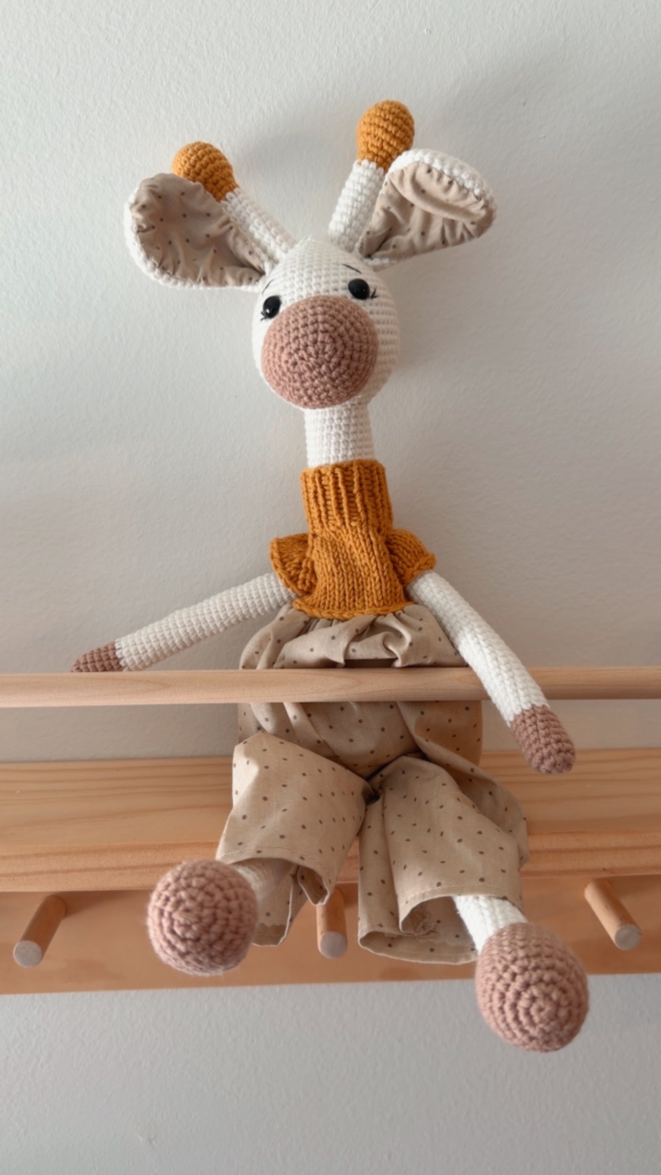 Handmade Crochet Giraffe Toy – Amigurumi Cotton Keepsake Giraffe Doll