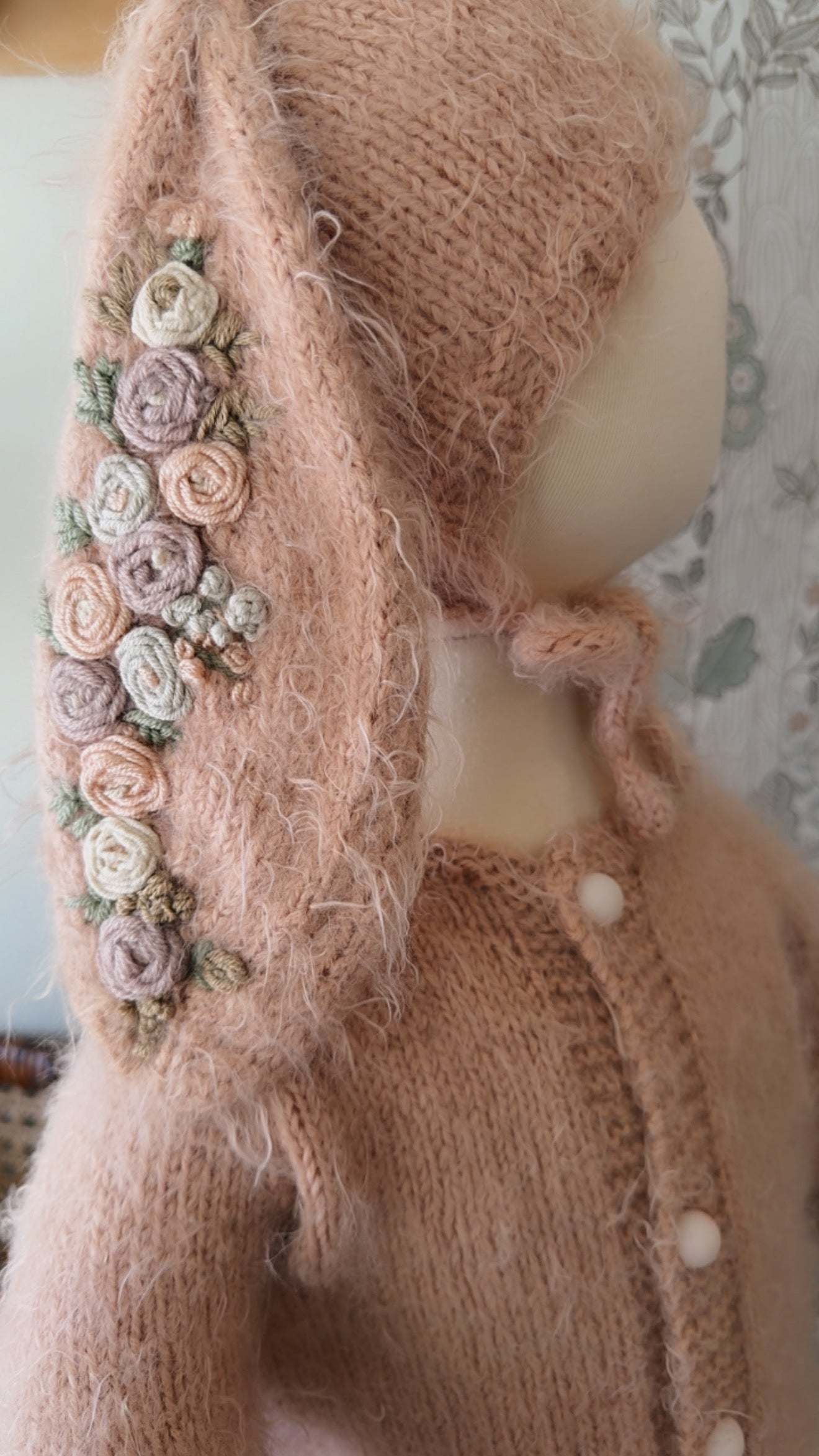 Handknit Baby Romper Set, Luxurious Soft Yarn, Photo Prop (3-6 M)