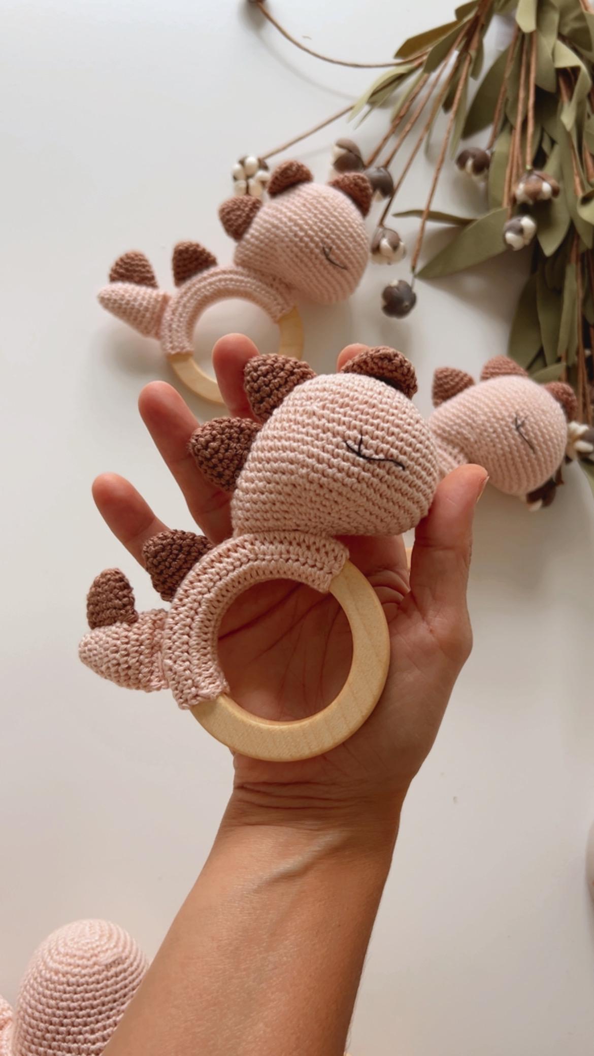 Crochet Dinosaur Rattle