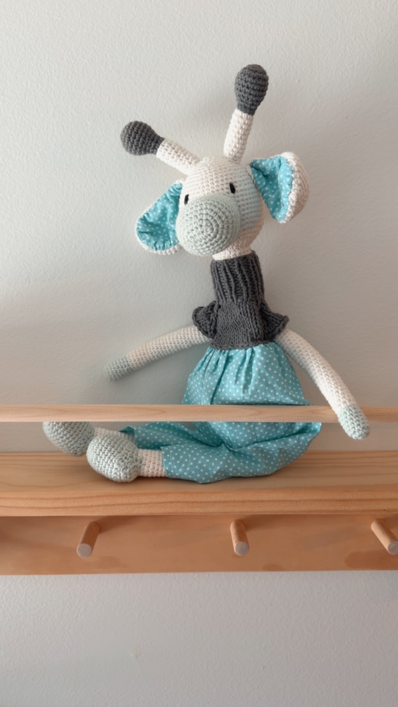 Handmade Crochet Giraffe Toy – Amigurumi Cotton Keepsake Giraffe Doll