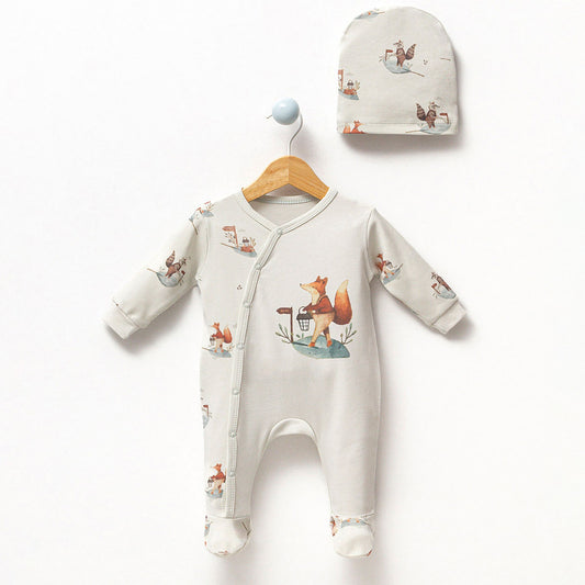 Fox Woodland Cotton Baby Set – 2-Piece Gender Neutral Outfit