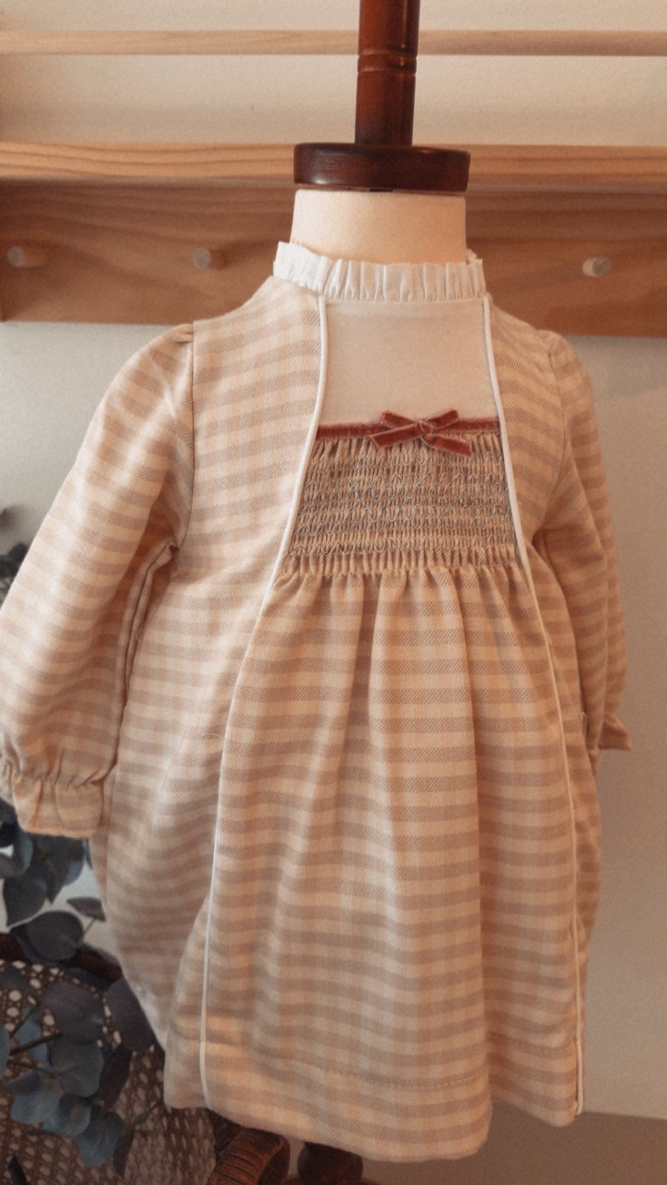 Baby Girl Smocked Gingham Dress – Blush Pink