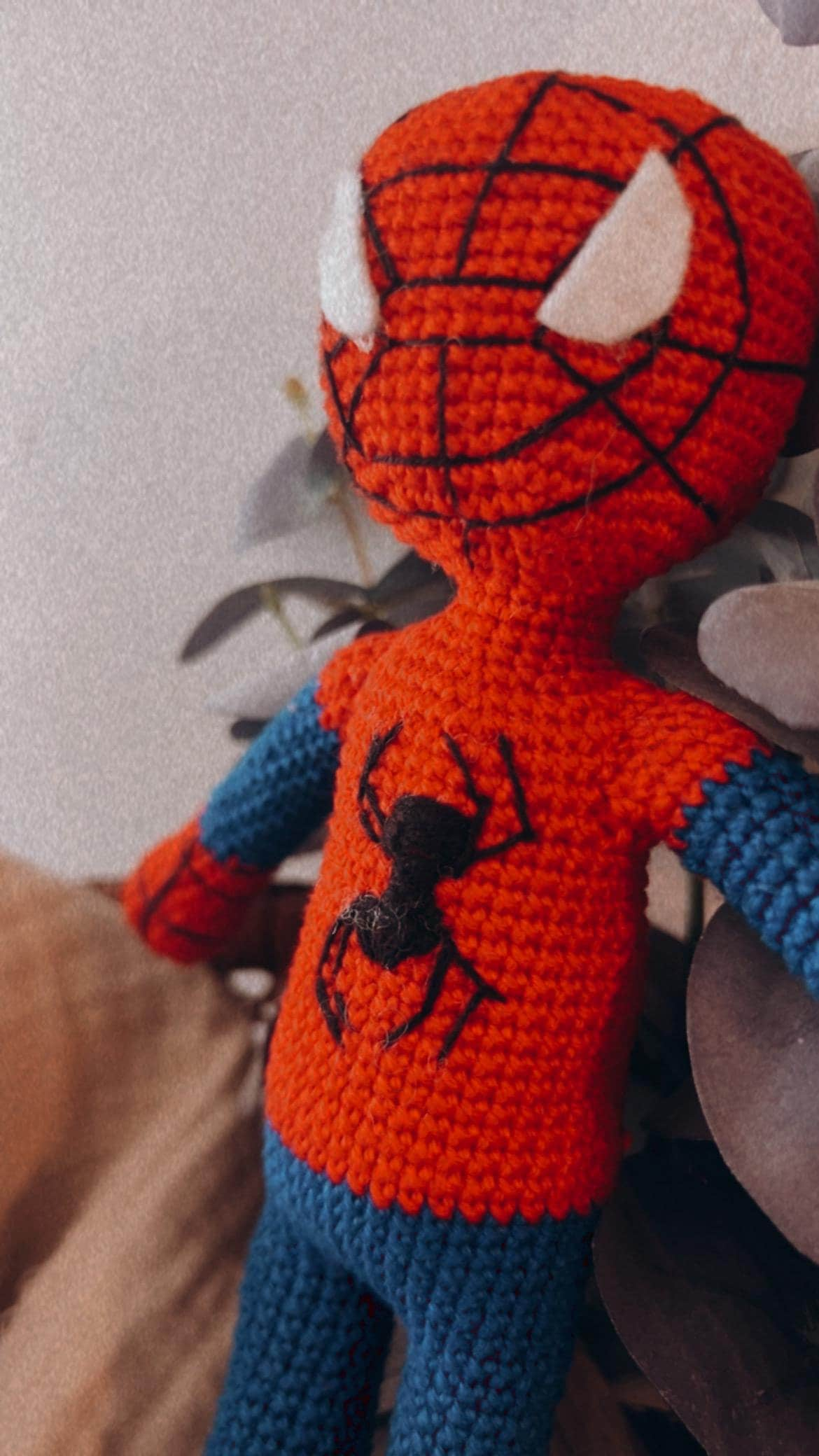 Amigurumi Spider Man, Stuffed Baby Toy, Baby First Spider Man, Stuffed Spider Man