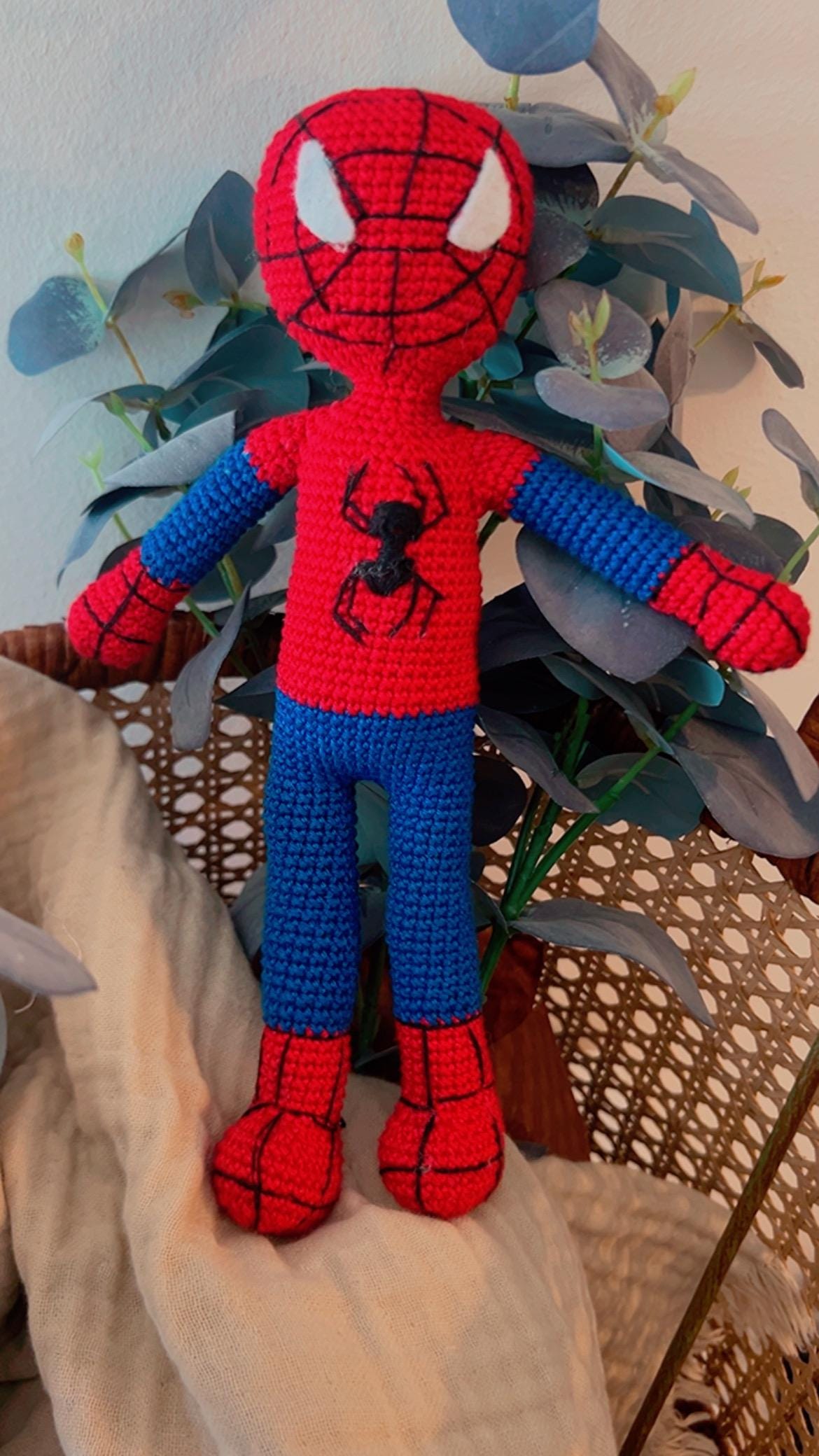 Amigurumi Spider Man, Stuffed Baby Toy, Baby First Spider Man, Stuffed Spider Man