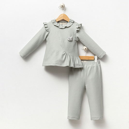 Baby Girl Ruffle Top & Pants Set | Soft Textured 2-Piece Outfit