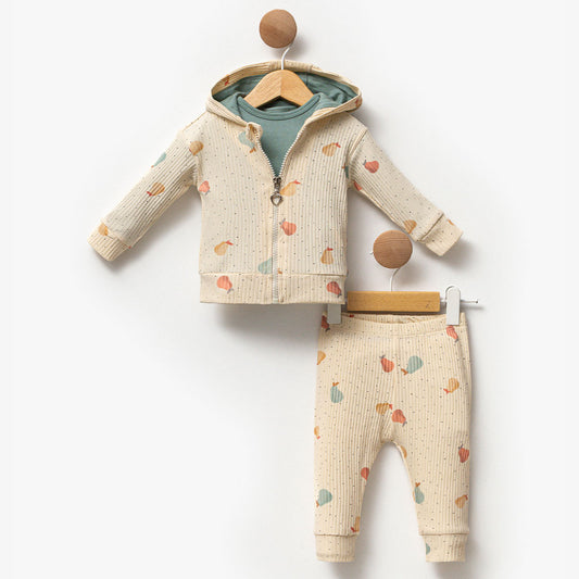 Pear Print 2-Piece Baby Set – Hooded Jacket & Pants