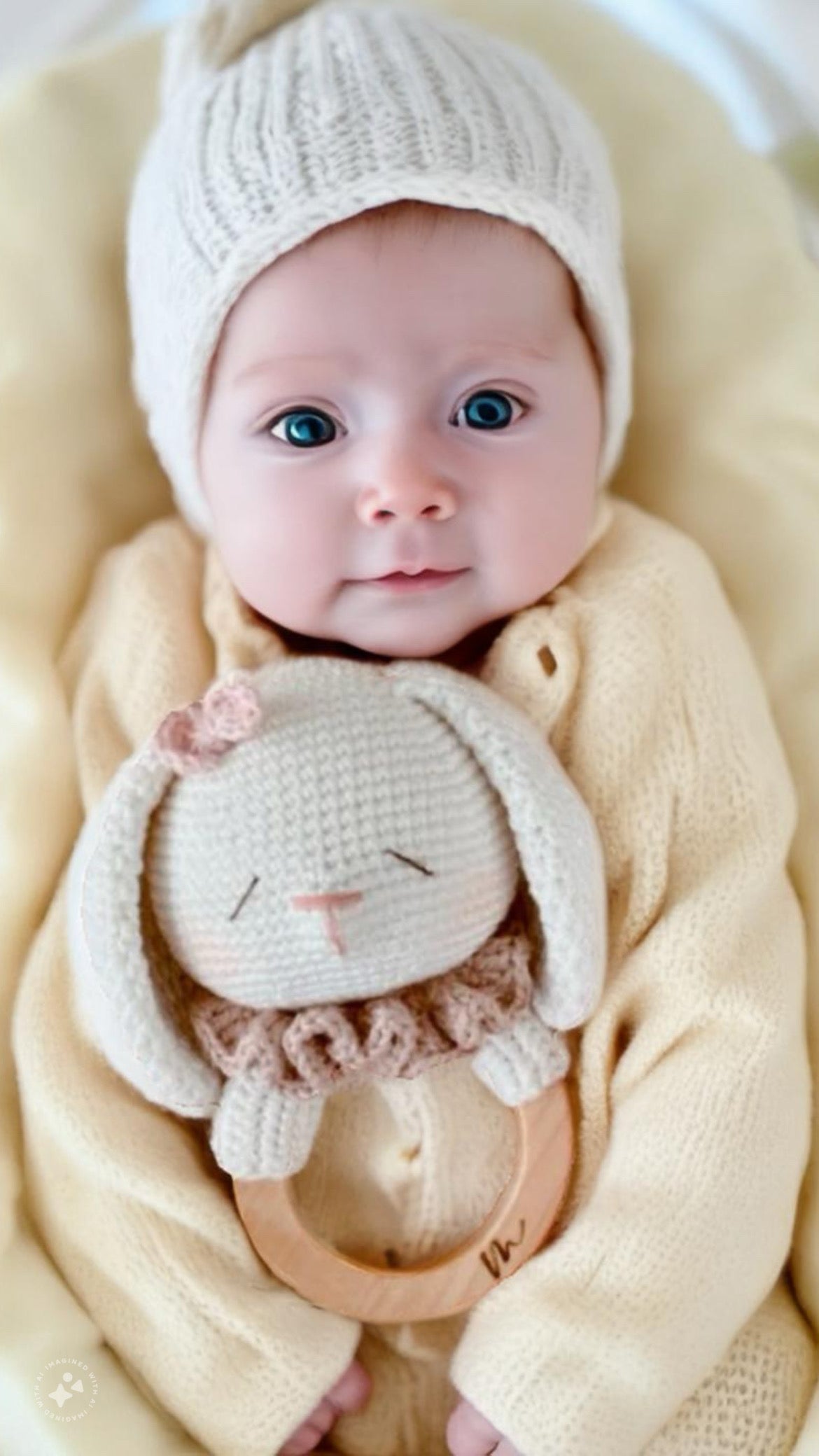 Bunny with Ears Crochet Rattle For Babies