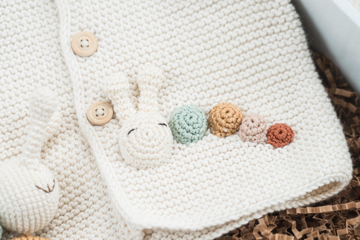 Caterpillar Cardigan and Rattle Set