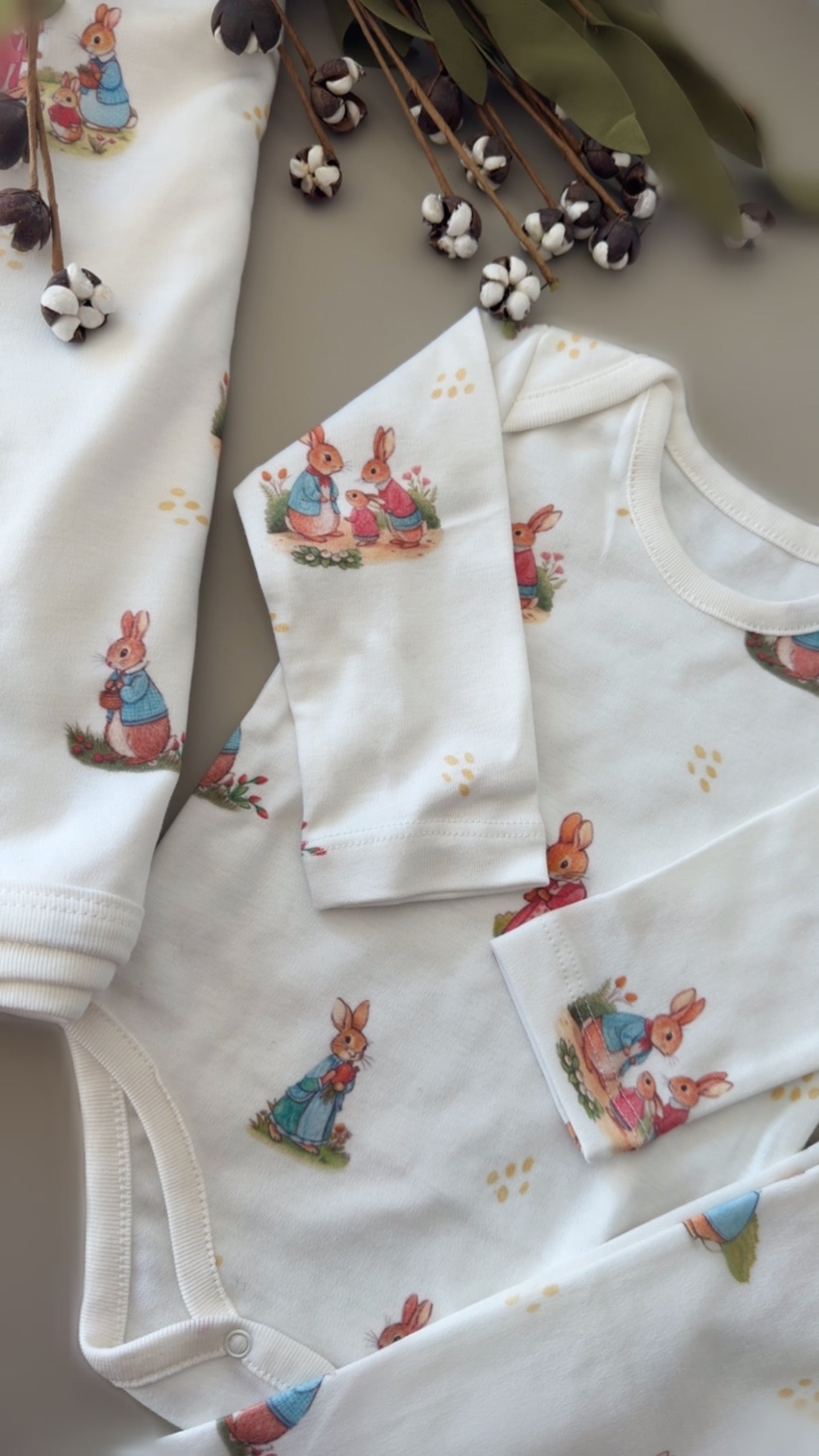 Heirloom Bunny Baby Gift Set | Blanket, 2-Piece Outfit & Handmade Rattle