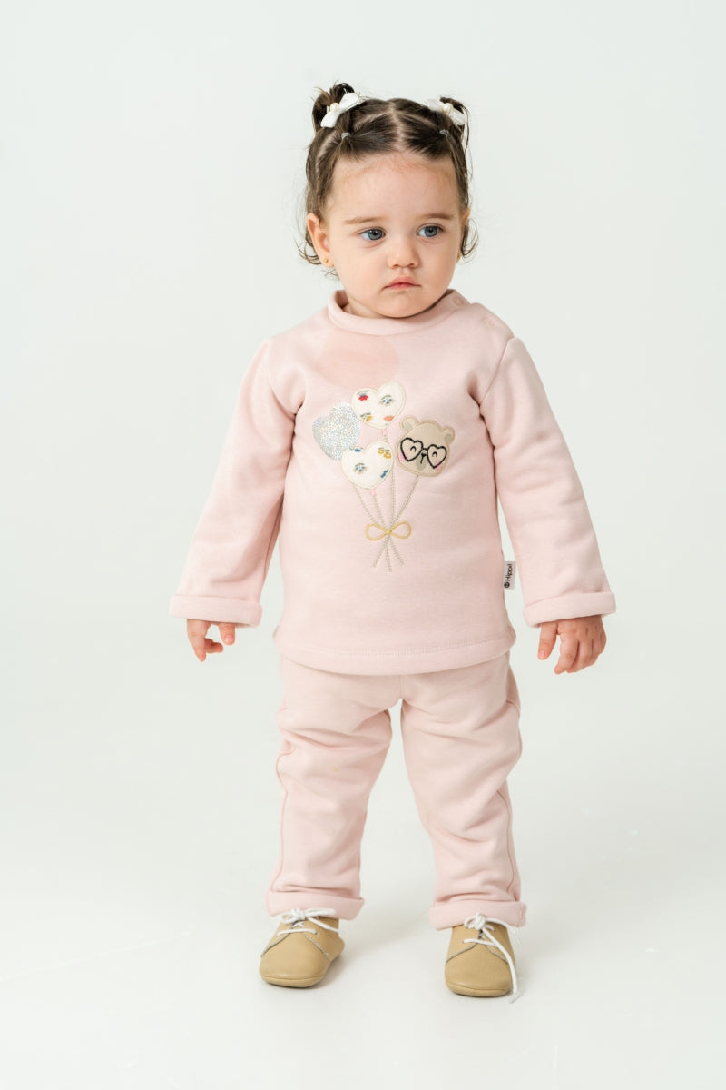 SAGE-Baby Flower Pattern Vest Set | Top, Padded Vest & Pants (3-Piece)