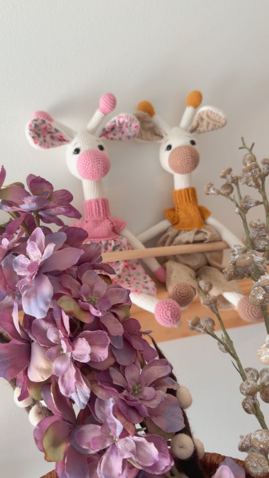 Handmade Crochet Giraffe Toy – Amigurumi Cotton Keepsake Giraffe Doll
