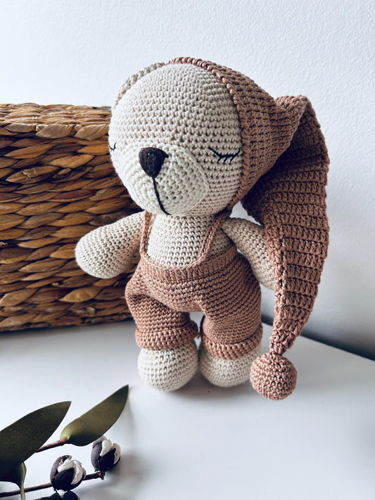 Amigurumi Teddy Bear, Stuffed Baby Bear, Sleepy Bear, Baby First Stuffed Toy