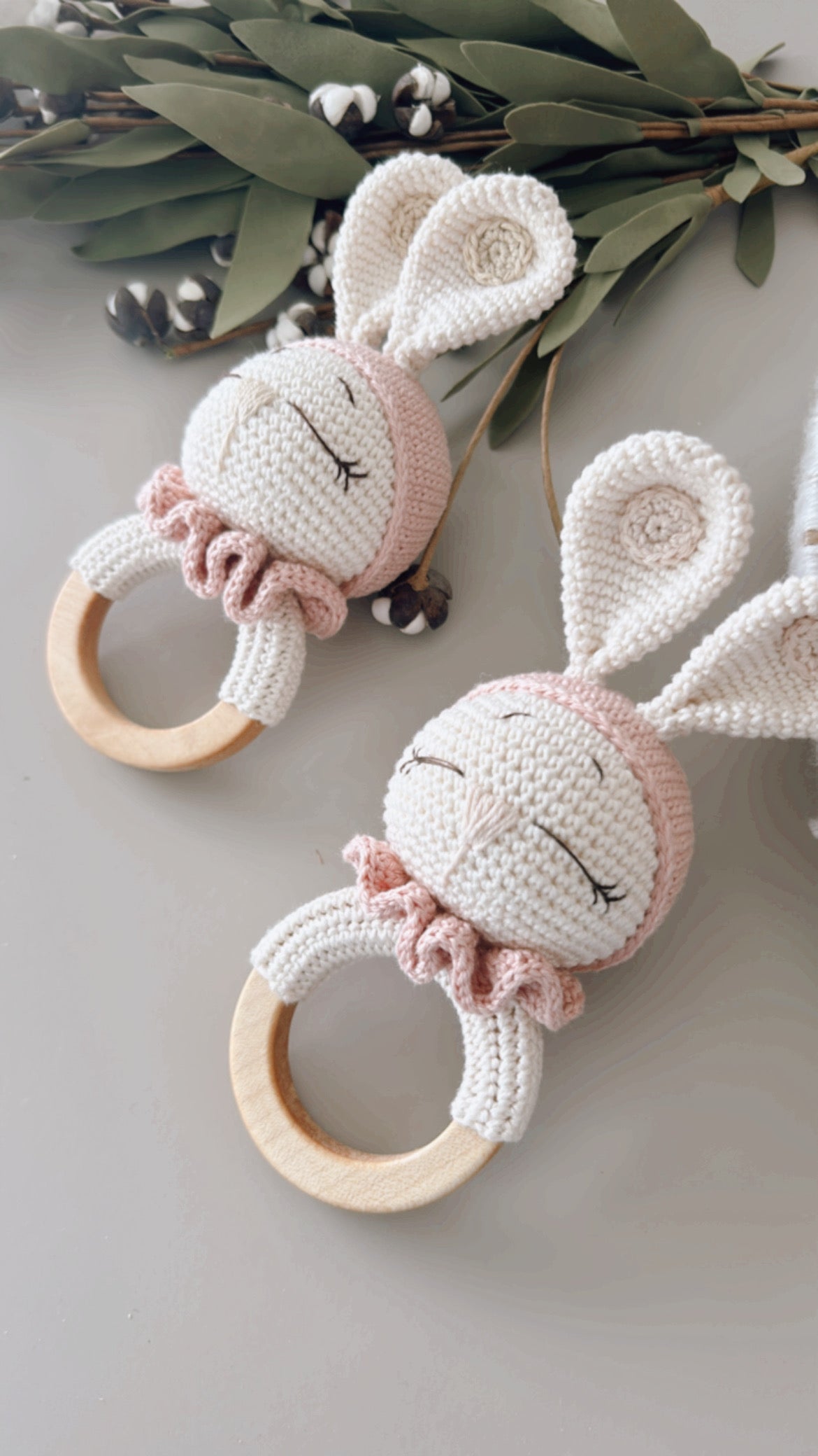 Bunny Crochet Rattle for Babies - 3 Different Color Option