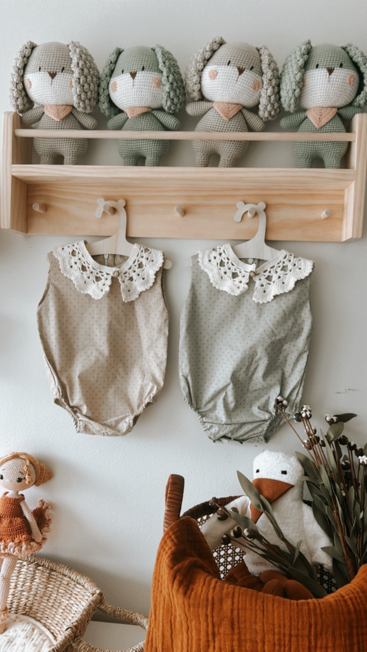 Vintage Baby Romper with Knit Collar