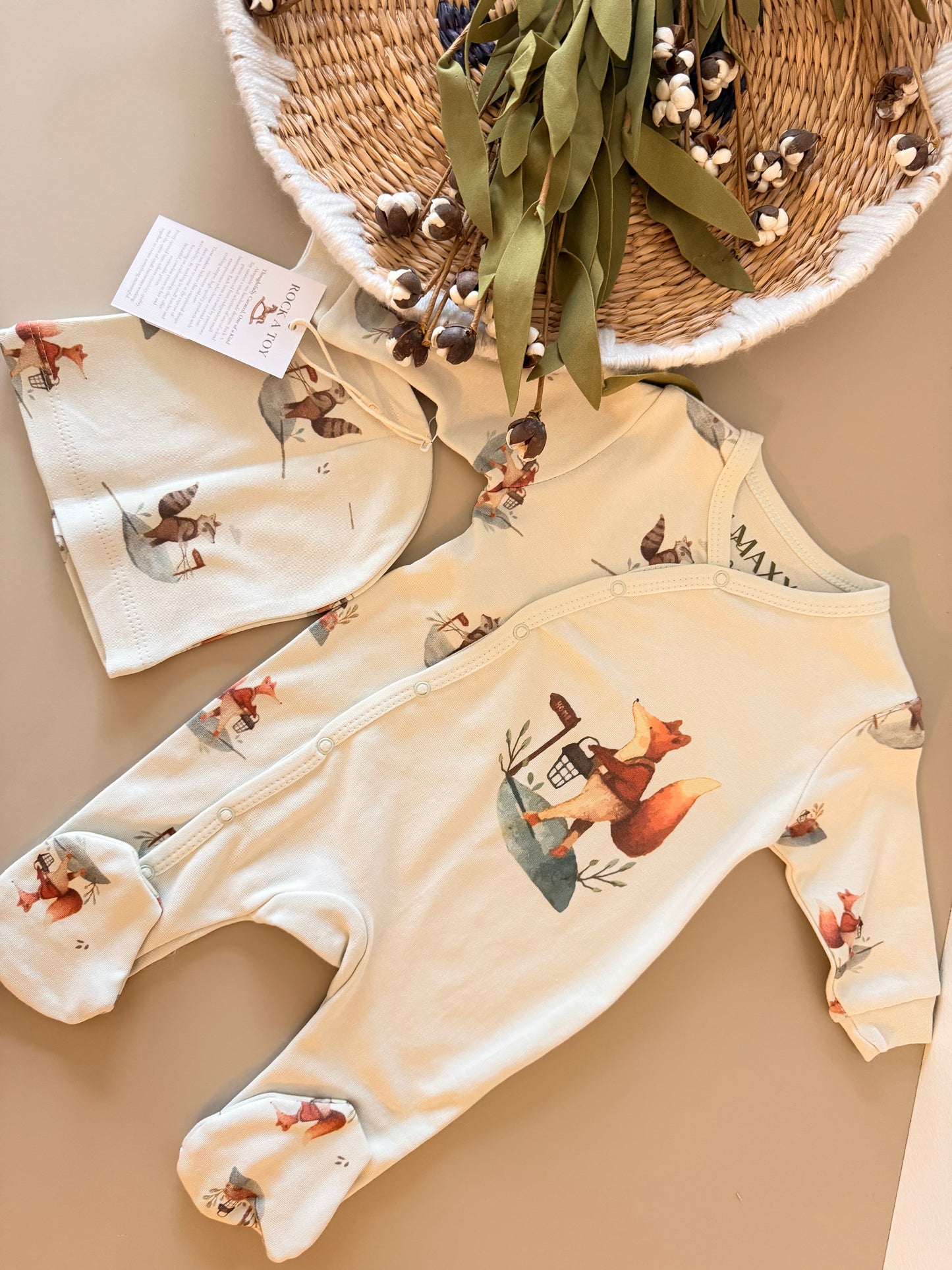 Fox Woodland Cotton Baby Set – 2-Piece Gender Neutral Outfit