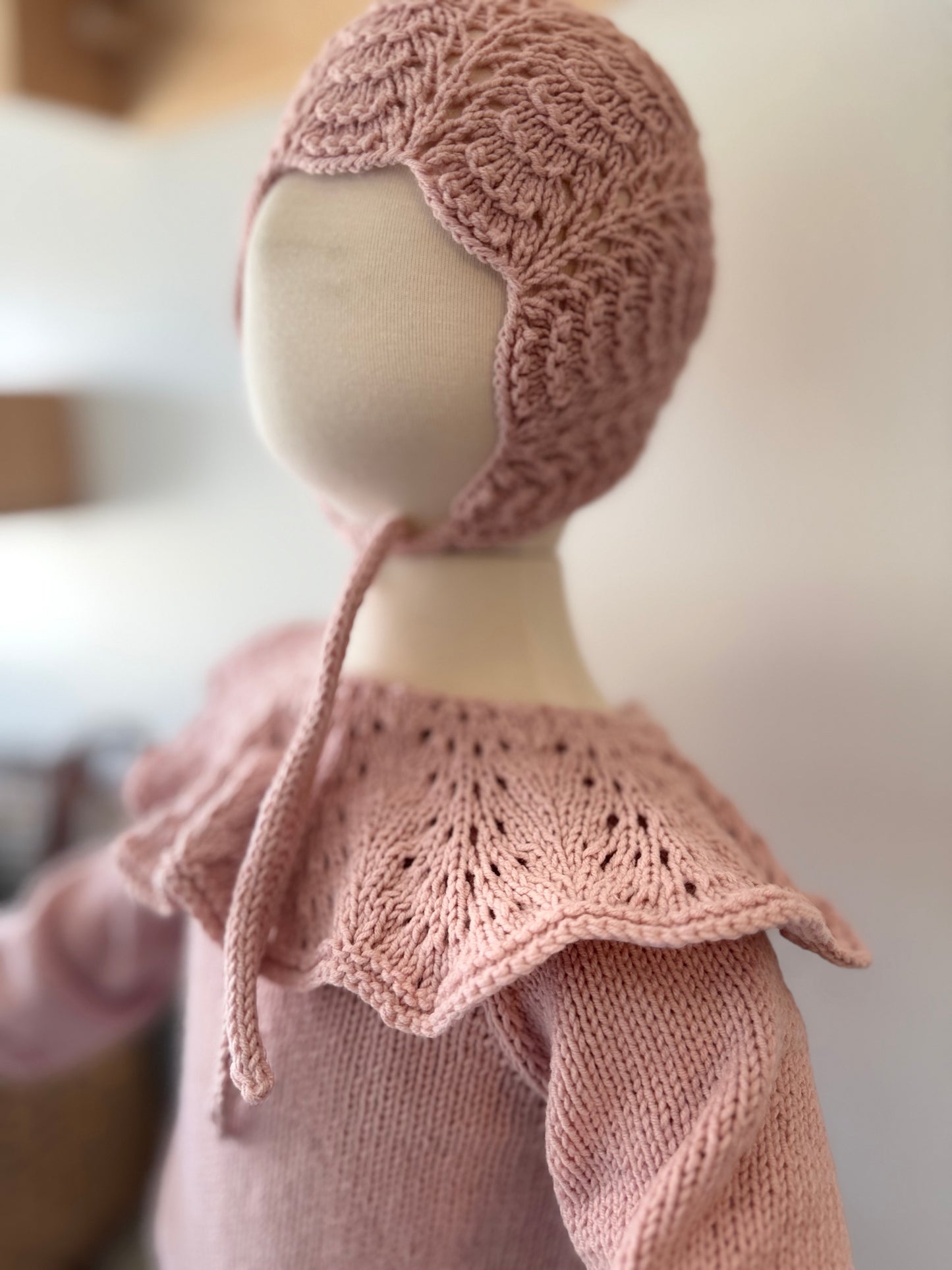 Gift for Newborn, Handknit Baby Romper for 0-6 M Newborn Baby, Handmade Baby Bonnet