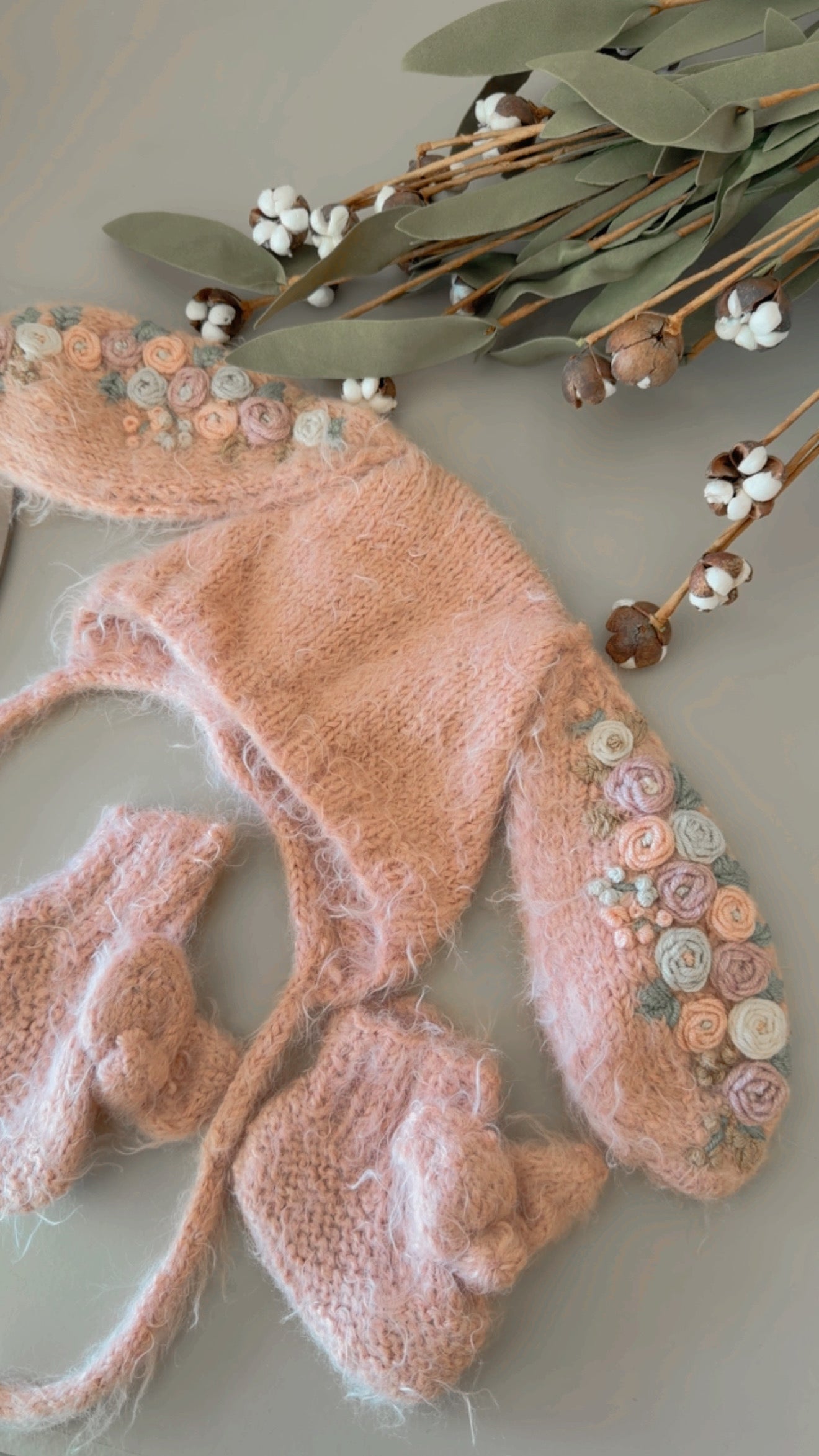 Handknit Baby Romper Set, Luxurious Soft Yarn, Photo Prop (3-6 M)
