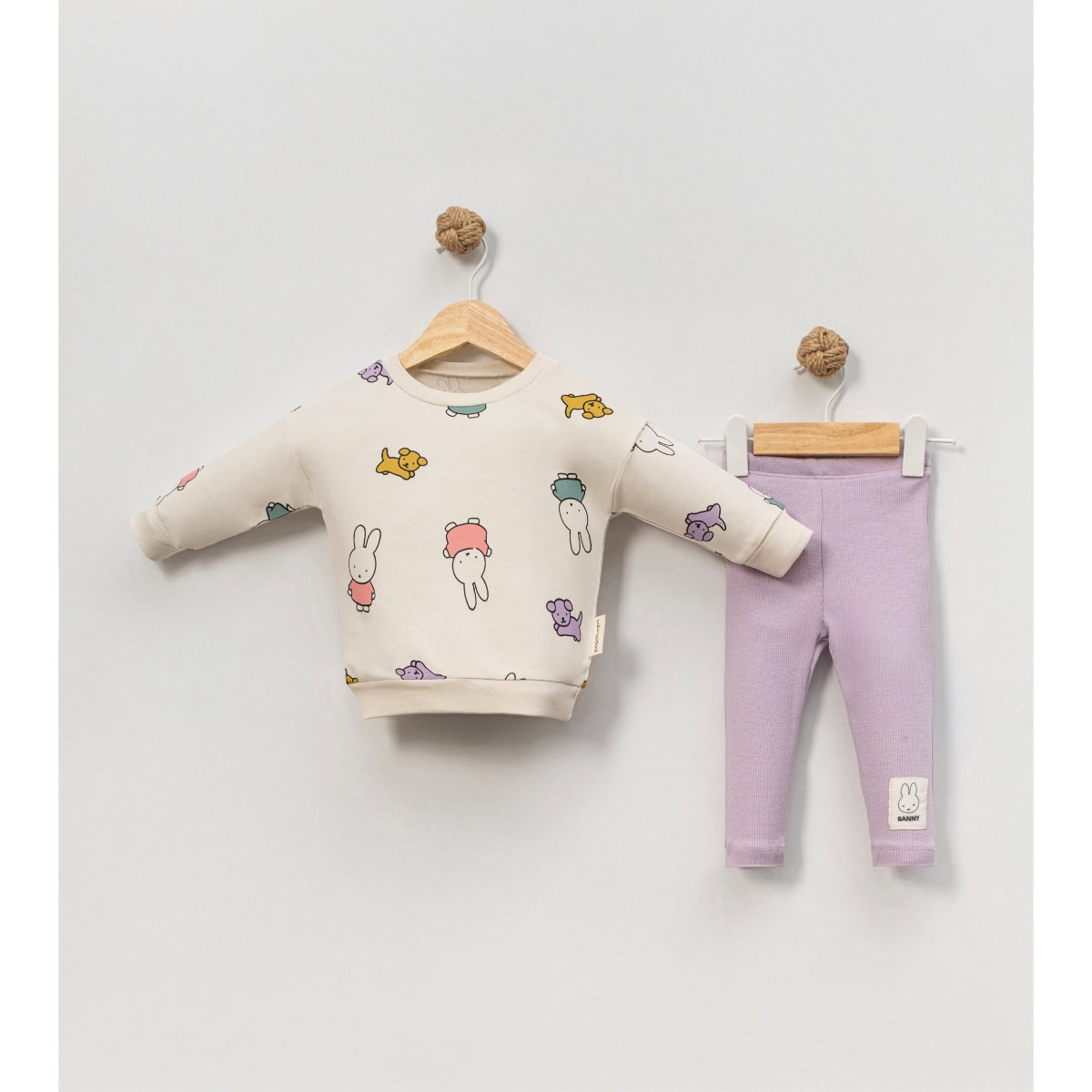Baby Girl Rabbit Knit Set | Bunny-Themed Top & Matching Bottoms