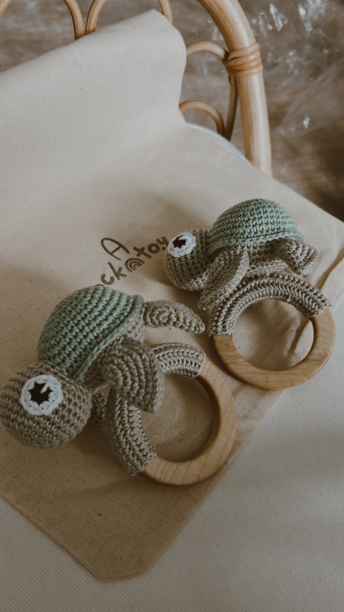 Gift for Newborn, Crochet Rattle, Baby Shower Gift, Turtle Rattle/teether