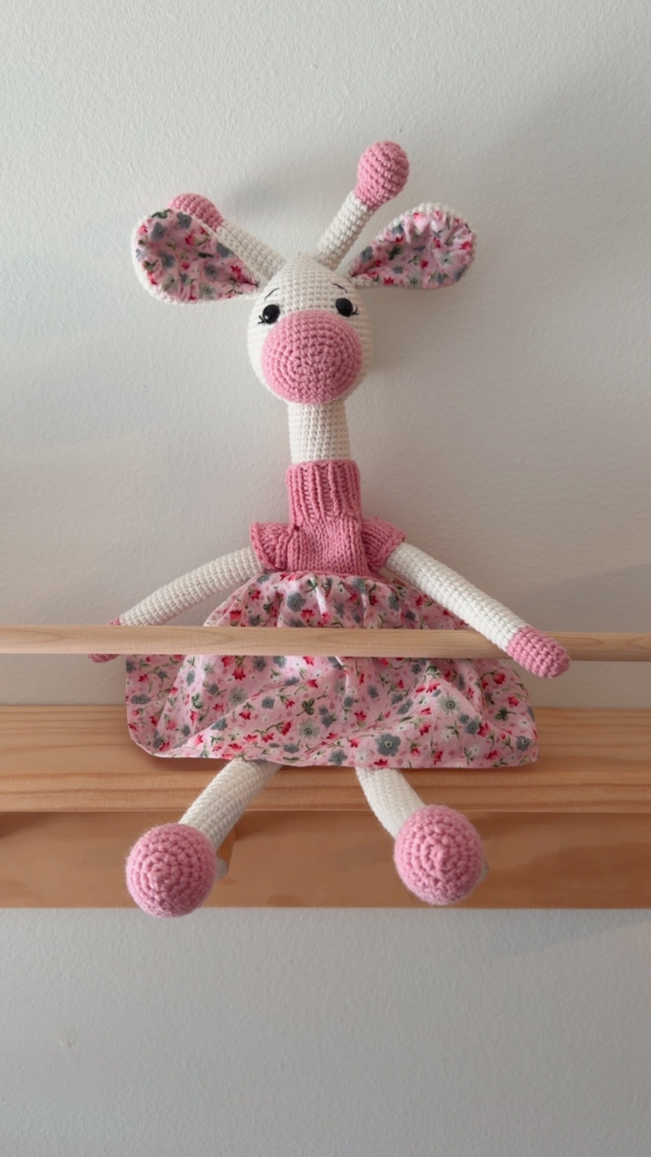 Handmade Crochet Giraffe Toy – Amigurumi Cotton Keepsake Giraffe Doll