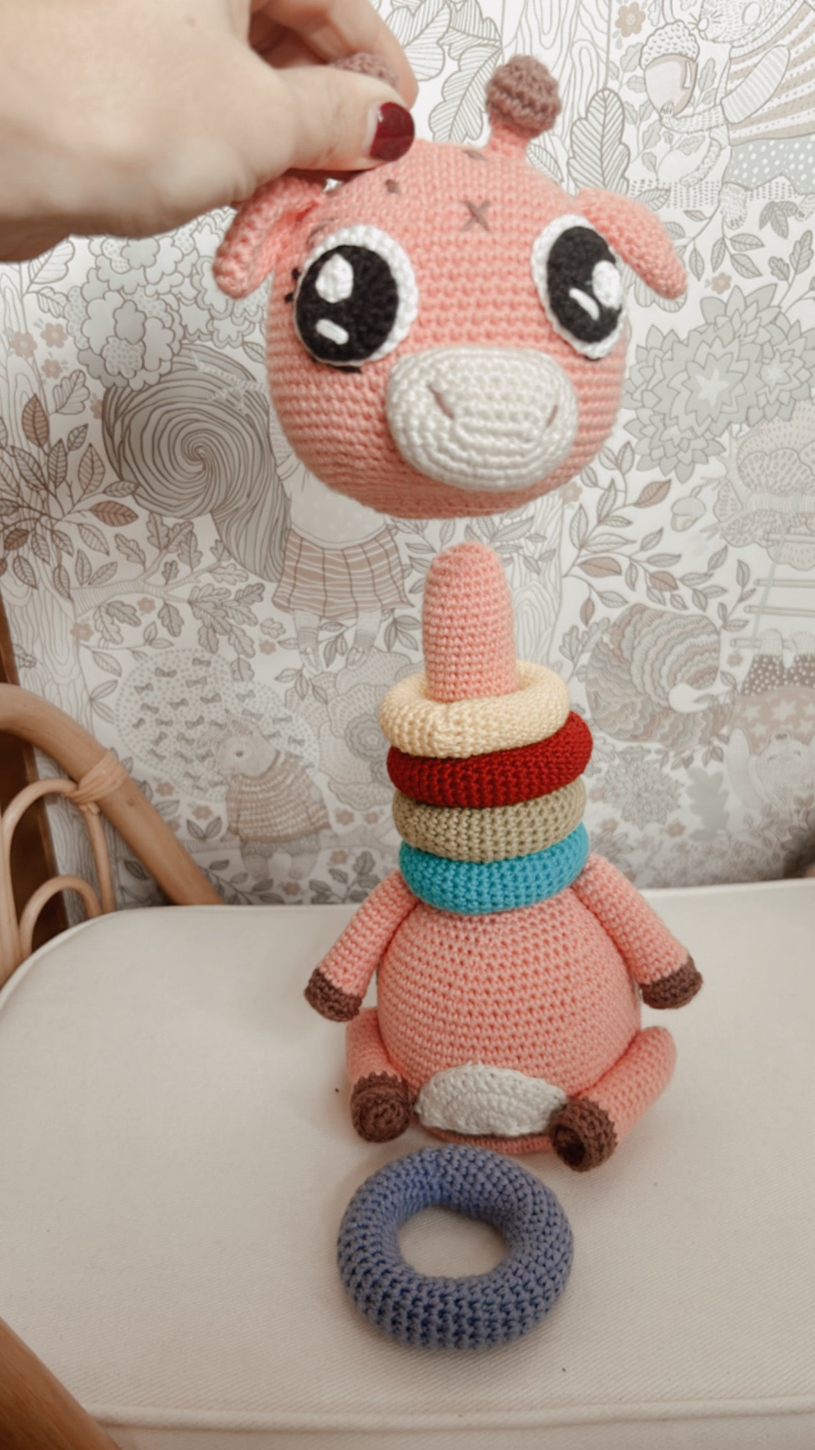 Gift for Baby, Crochet Giraffe Stacking Toys Baby, Montessori Toy for Babies