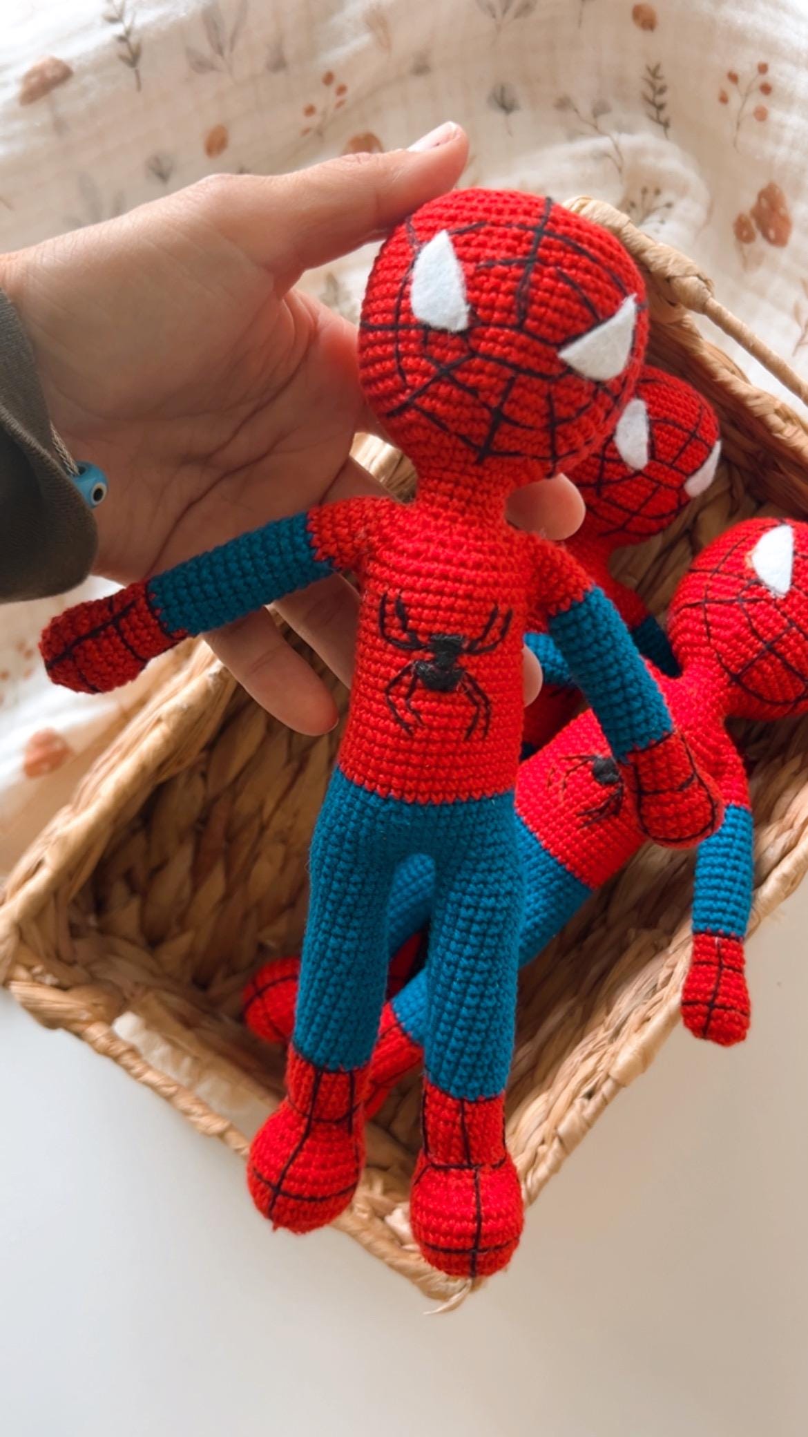 Amigurumi Spider Man, Stuffed Baby Toy, Baby First Spider Man, Stuffed Spider Man