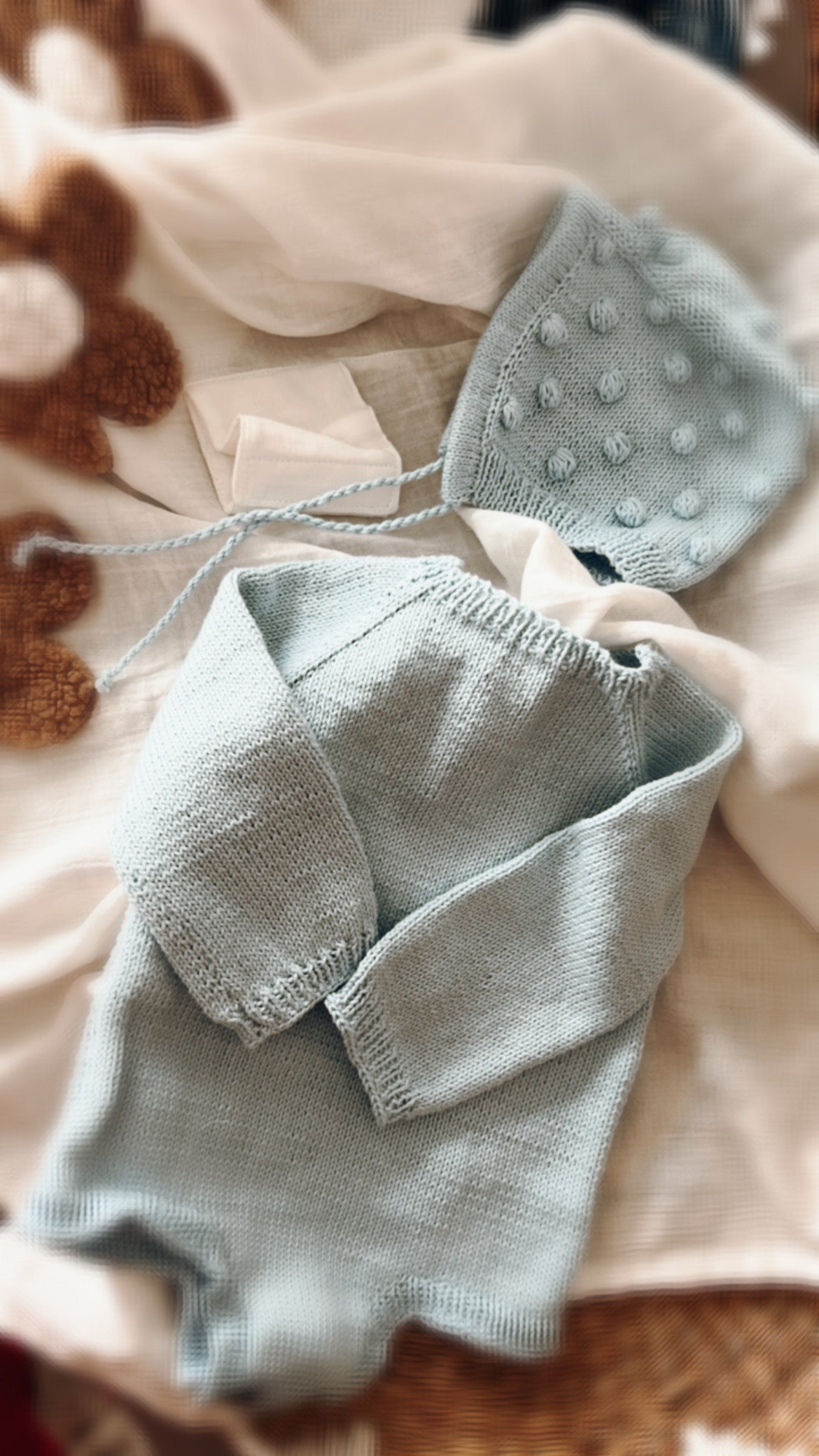 Gift for Newborn, Handknit Baby Romper for 0-6 M Newborn Baby, Handmade Baby Bonnet