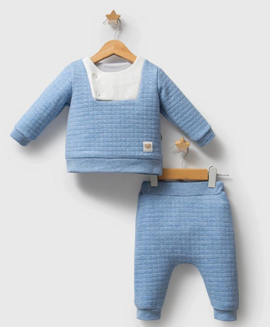 Baby Boy 2-Piece Quilted Set – Sky Blue