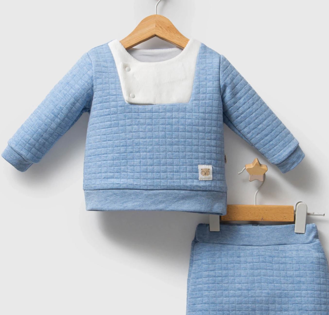 Baby Boy 2-Piece Quilted Set – Sky Blue