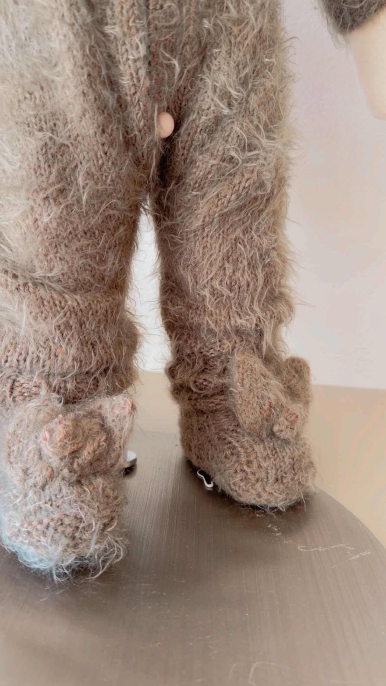 Handknit Baby Romper Set, Luxurious Soft Yarn, Photo Prop (3-6 M)