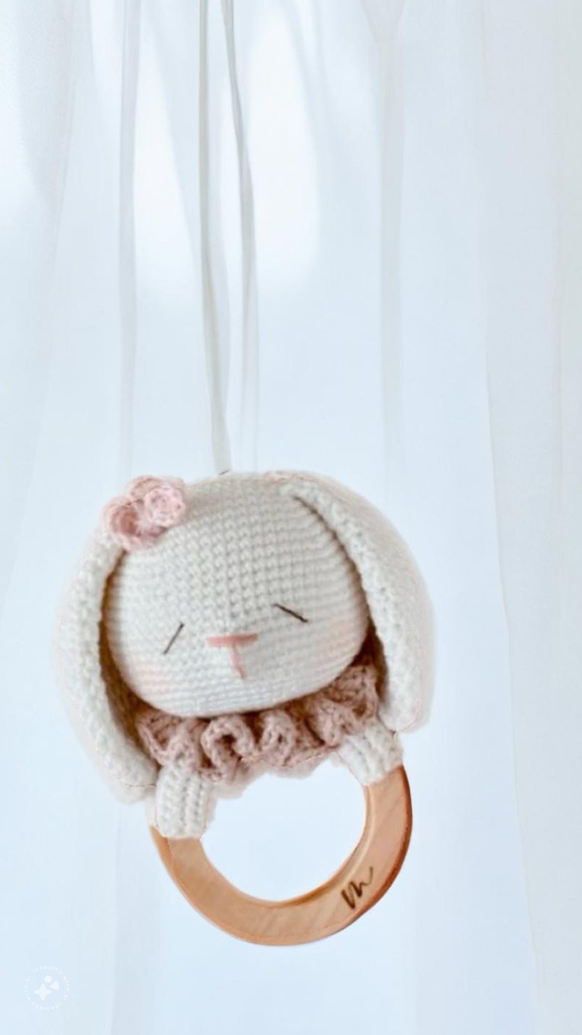 Bunny with Ears Crochet Rattle For Babies